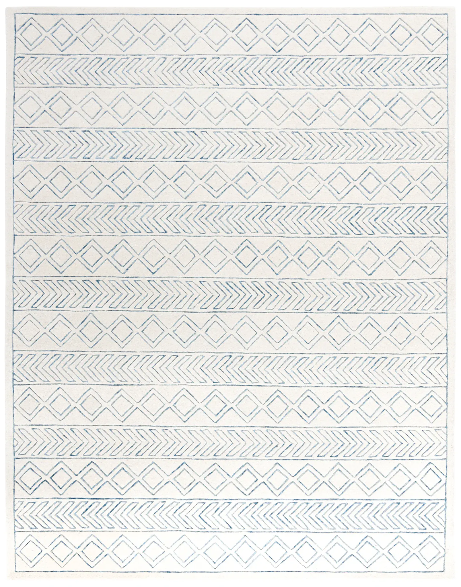 Glamour Chevron And Diamond Hand-Tufted Wool Rug
