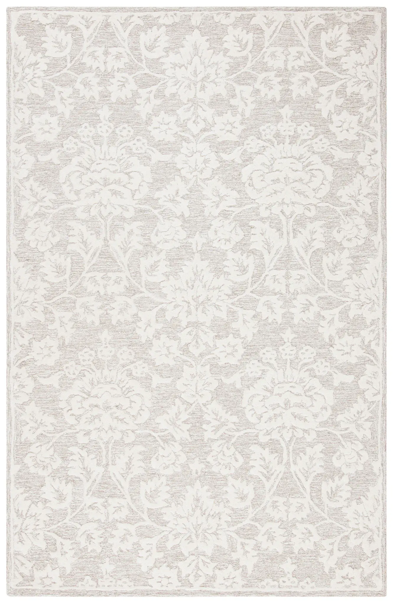 Glamour Floral Damask Hand-Tufted Wool Rug