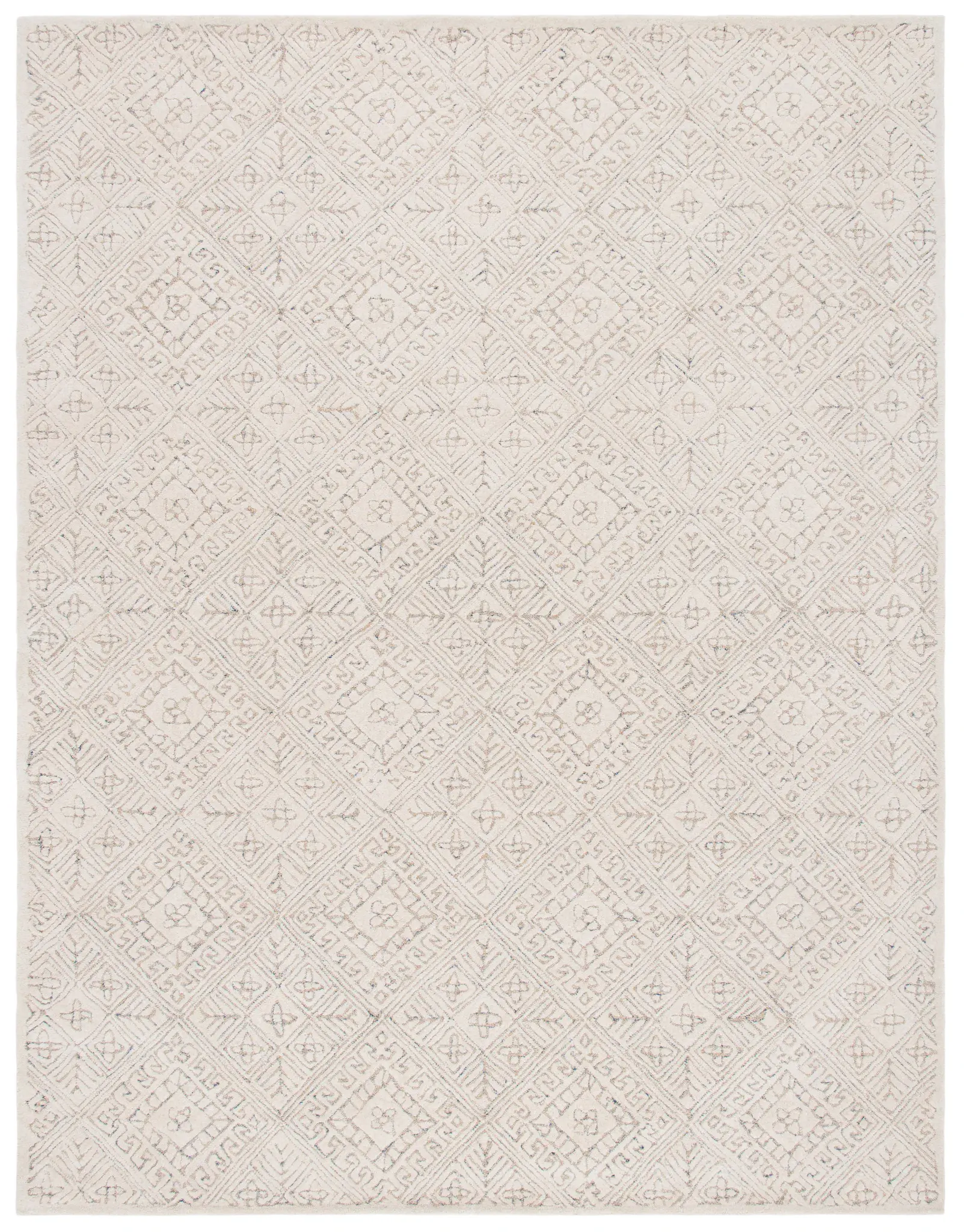 Glamour Diamond Grid Hand-Tufted Wool Rug