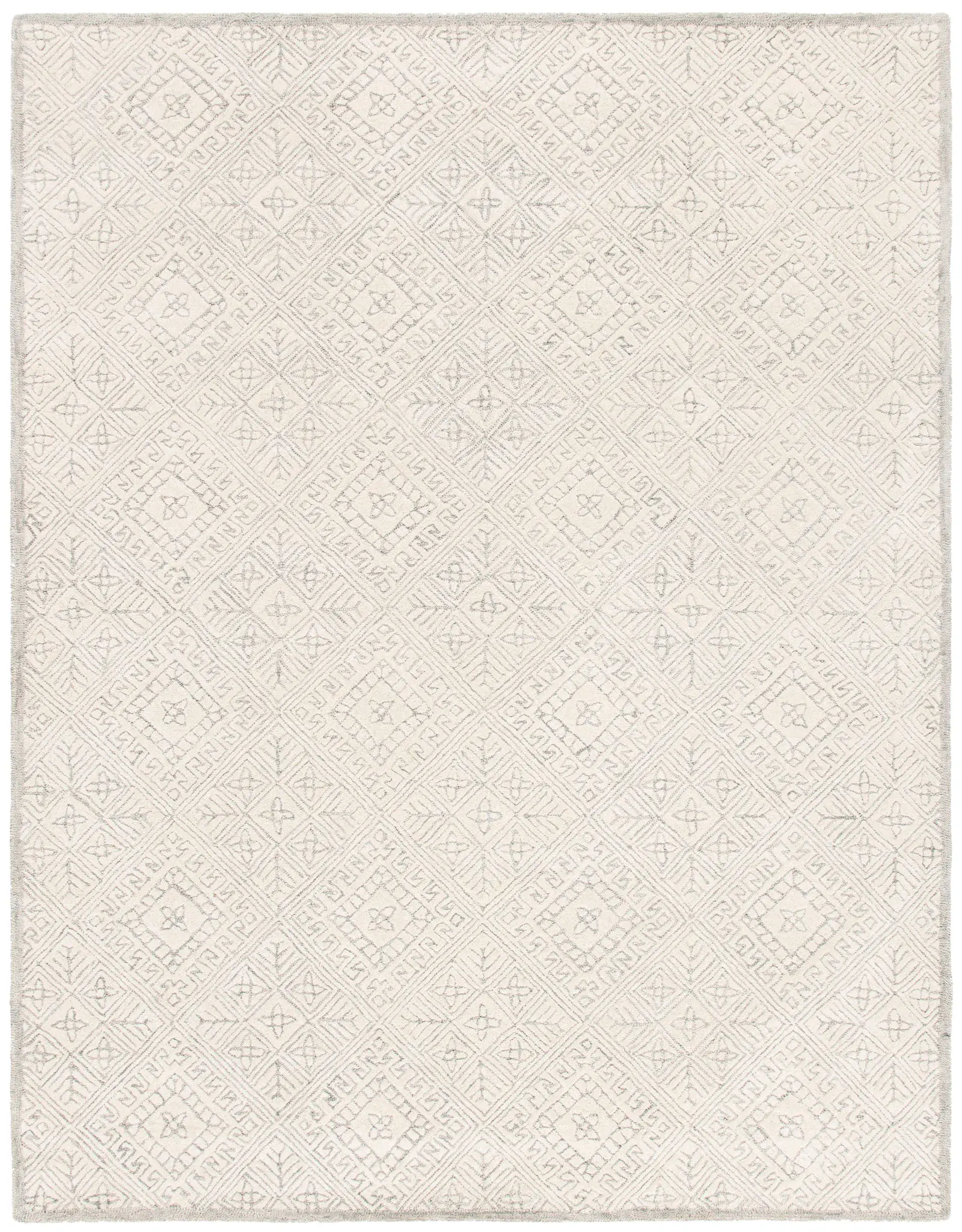 Glamour Diamond Grid Hand-Tufted Wool Rug