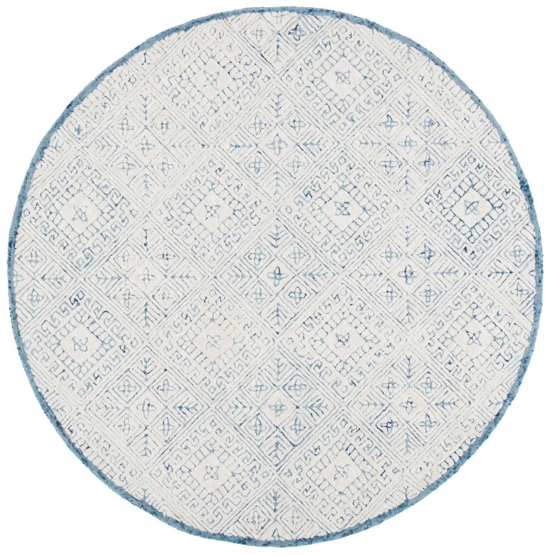 Glamour Diamond Grid Hand-Tufted Wool Rug
