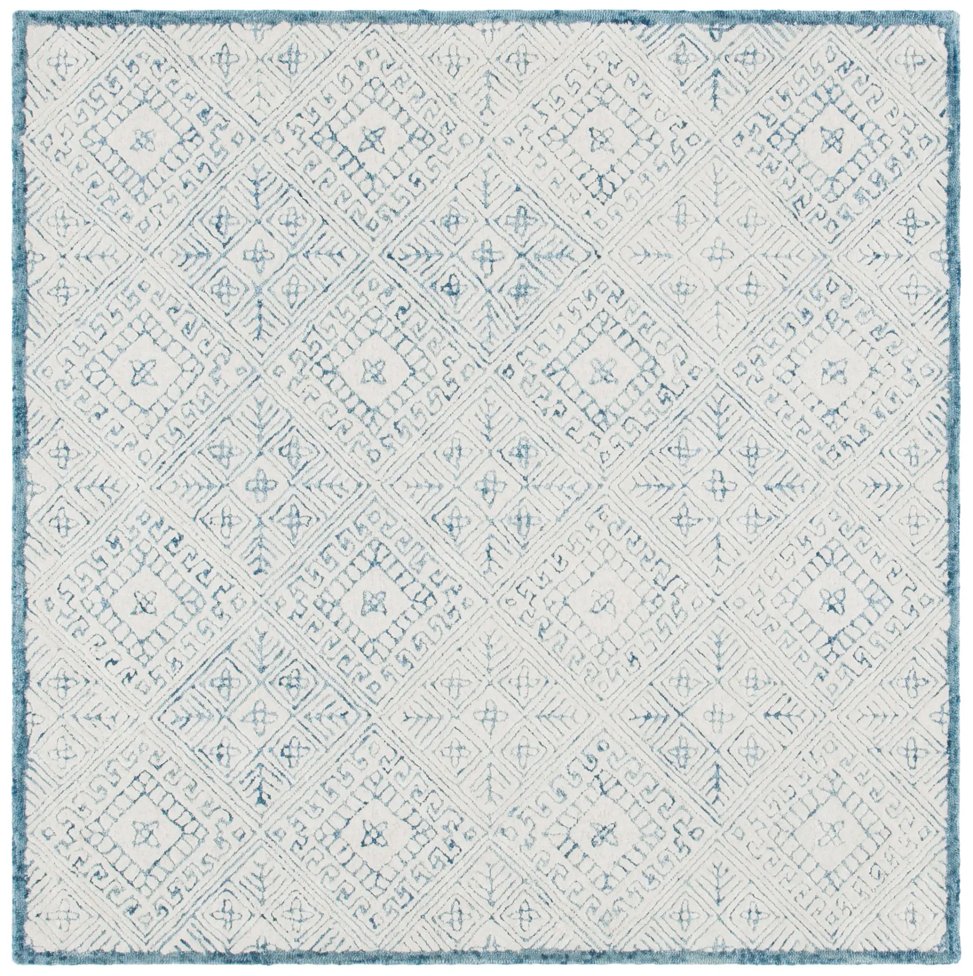 Glamour Diamond Grid Hand-Tufted Wool Rug