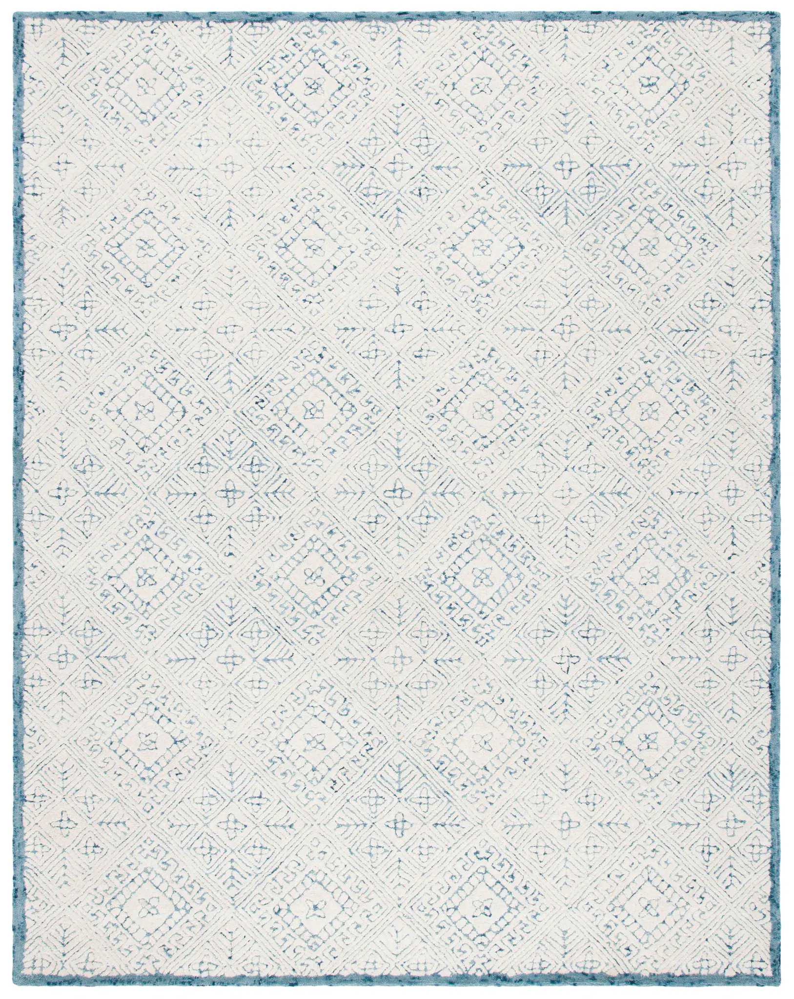 Glamour Diamond Grid Hand-Tufted Wool Rug