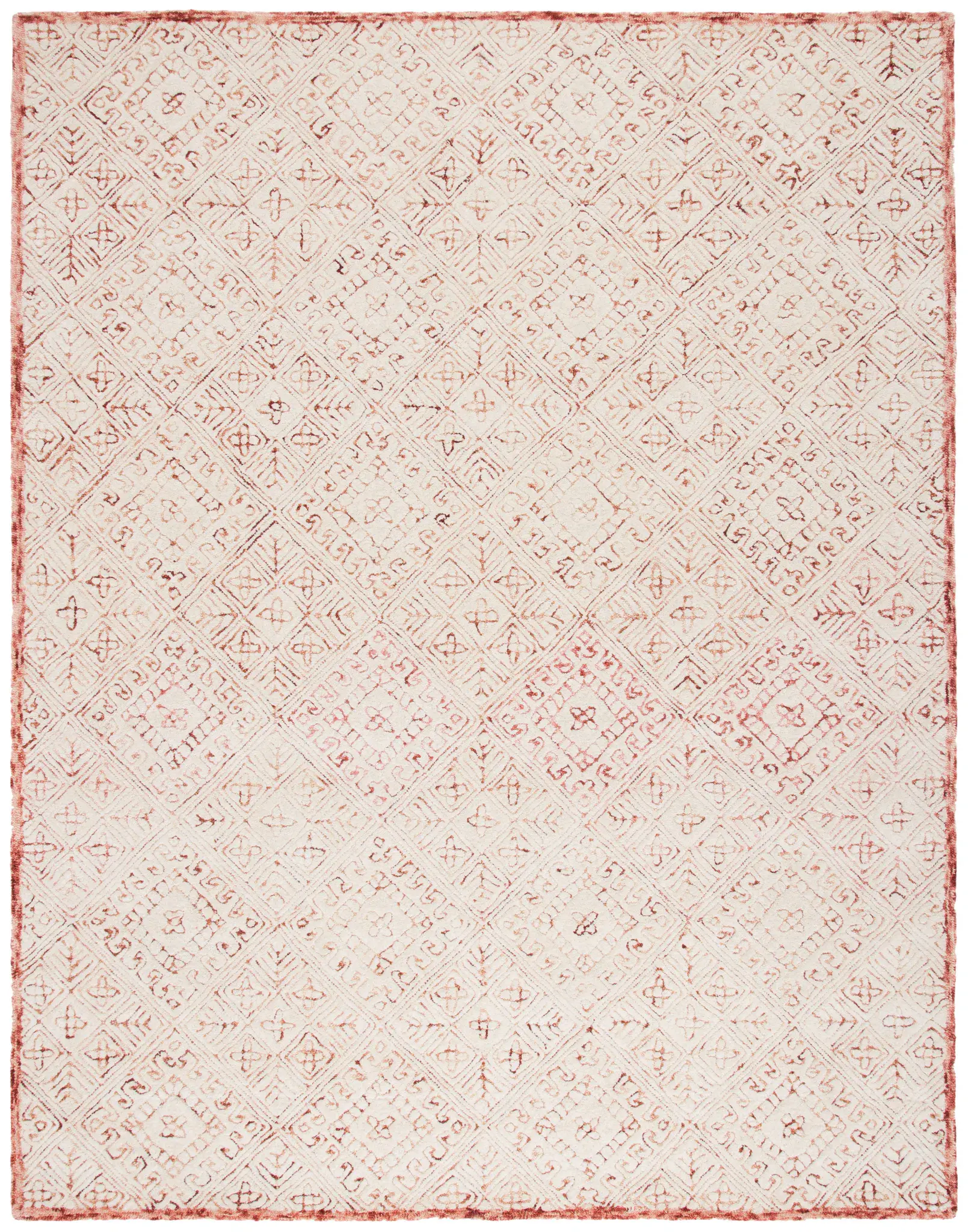 Glamour Diamond Grid Hand-Tufted Wool Rug