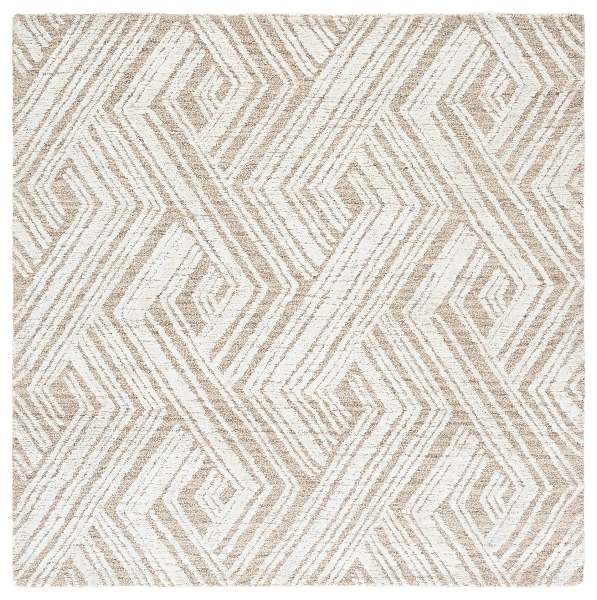 Glamour Modern Diamond Hand-Tufted Wool Rug