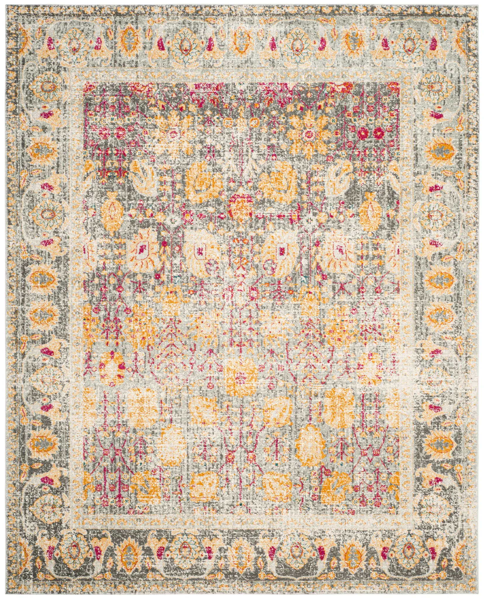 Granada Monaco Distressed Floral Border Rug