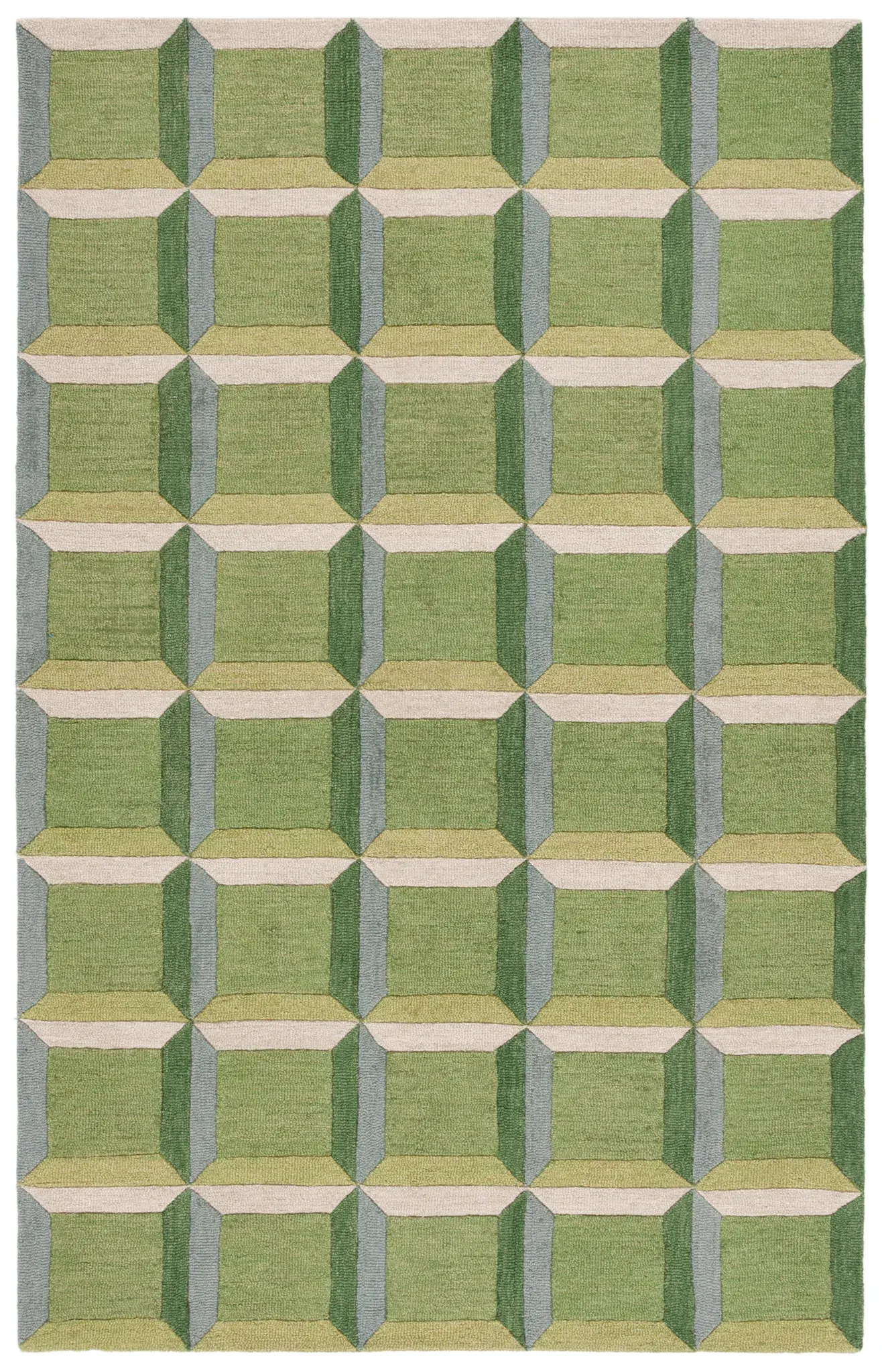 Genre Dimensional Block Hand-Tufted Wool Rug