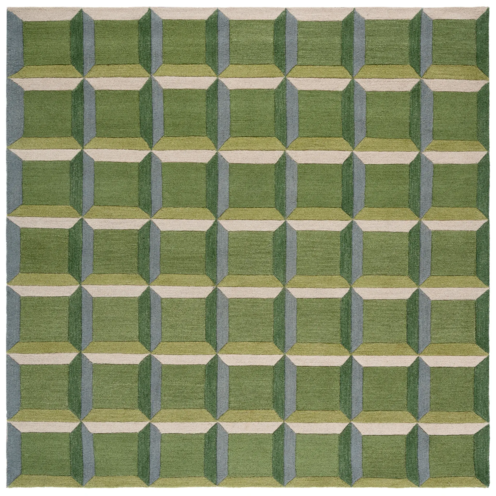 Genre Dimensional Block Hand-Tufted Wool Rug