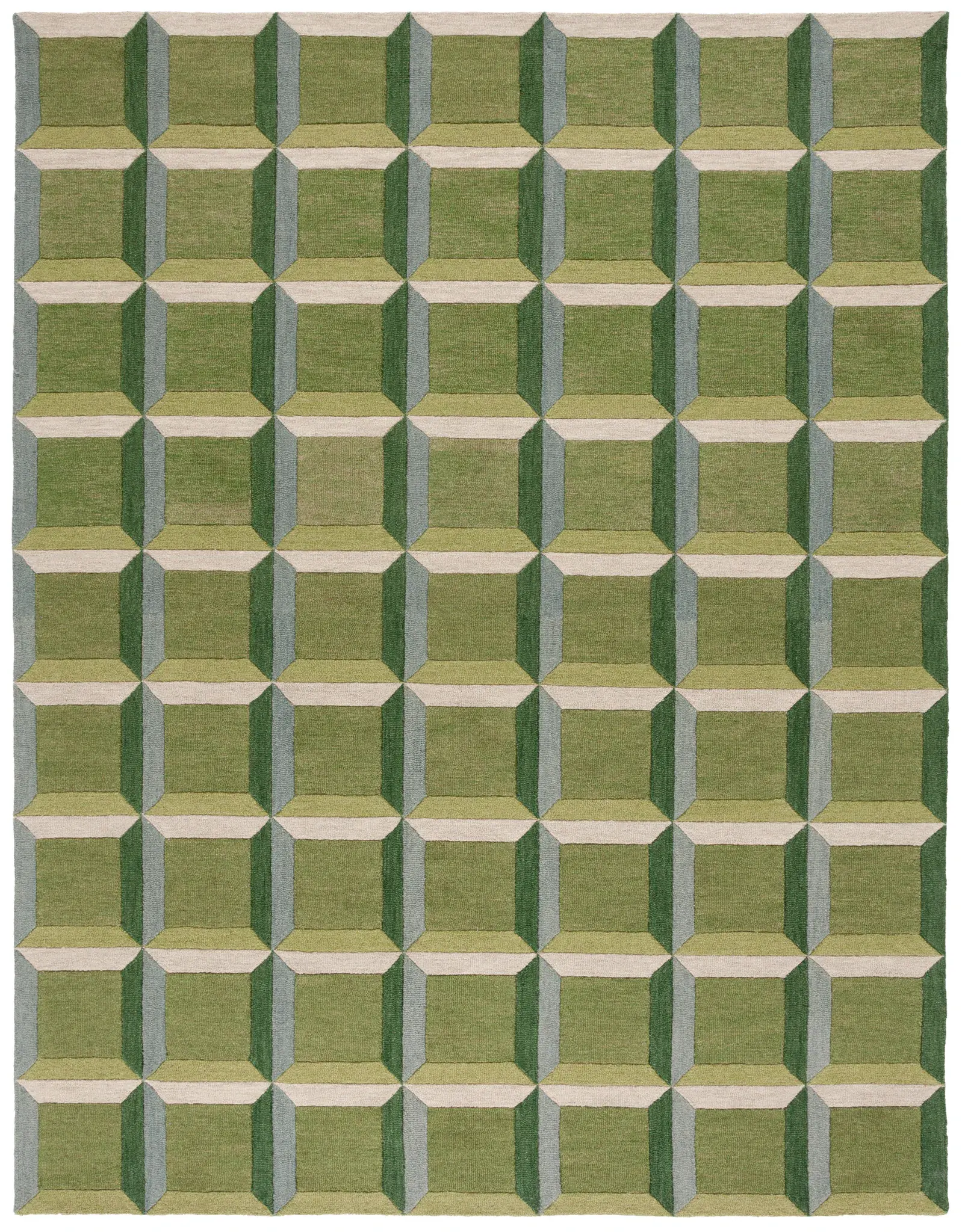 Genre Dimensional Block Hand-Tufted Wool Rug