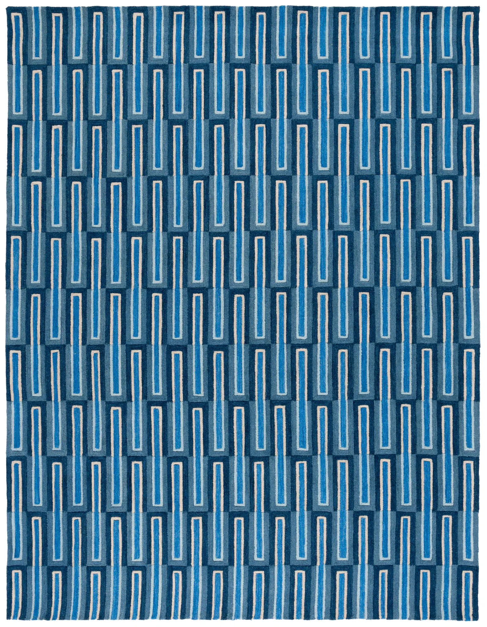 Genre Interlocking Stripe Hand-Tufted Wool Rug