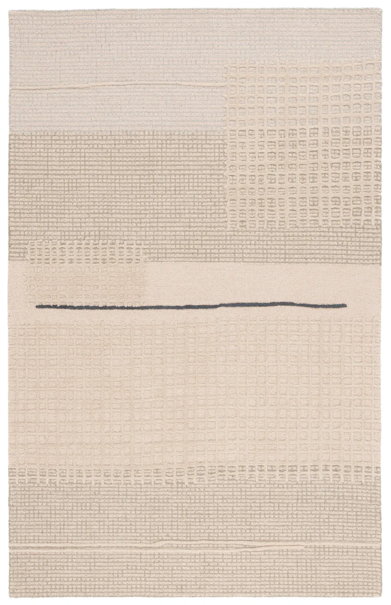 Genre Textured Grid Hand-Tufted Wool Rug