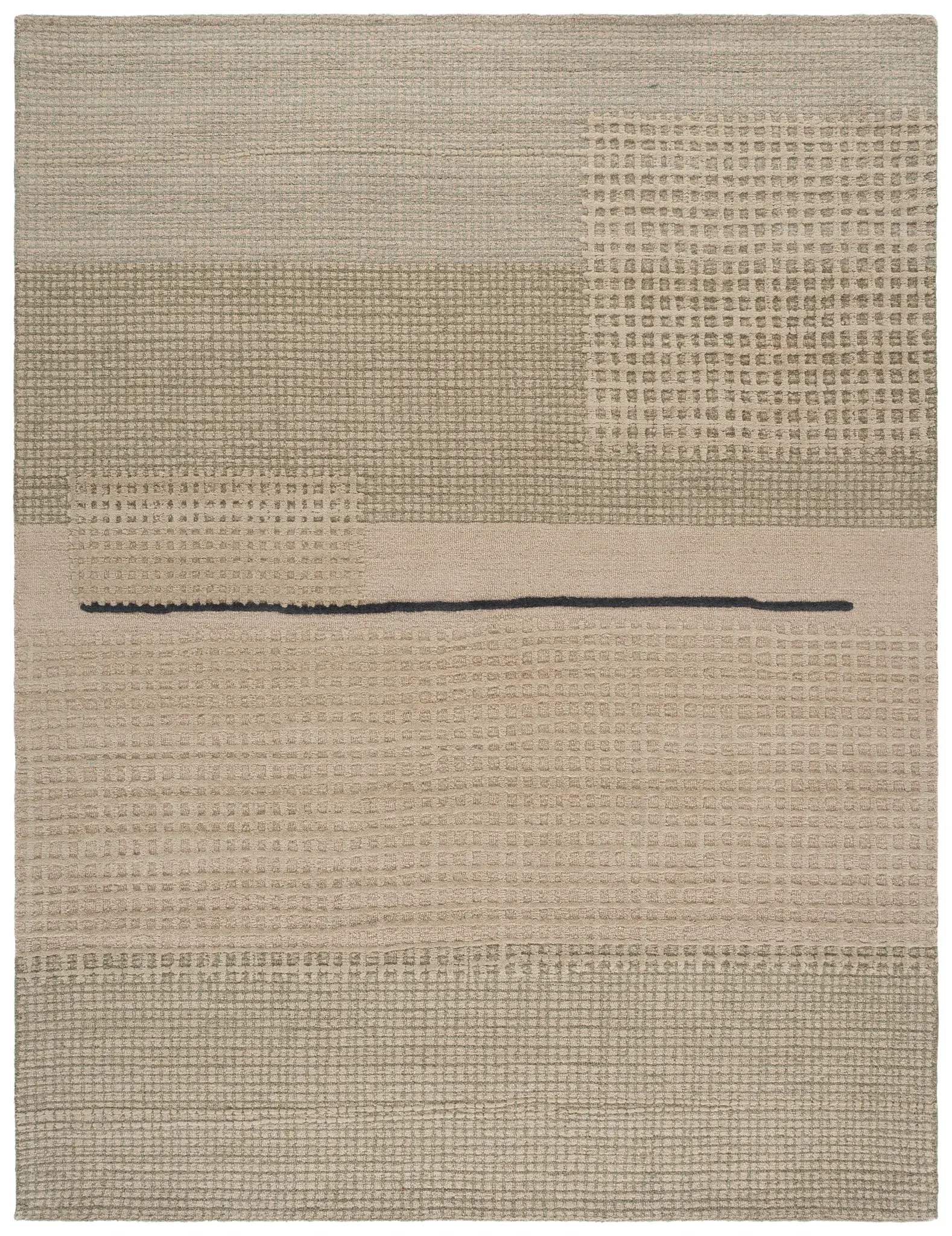 Genre Textured Grid Hand-Tufted Wool Rug