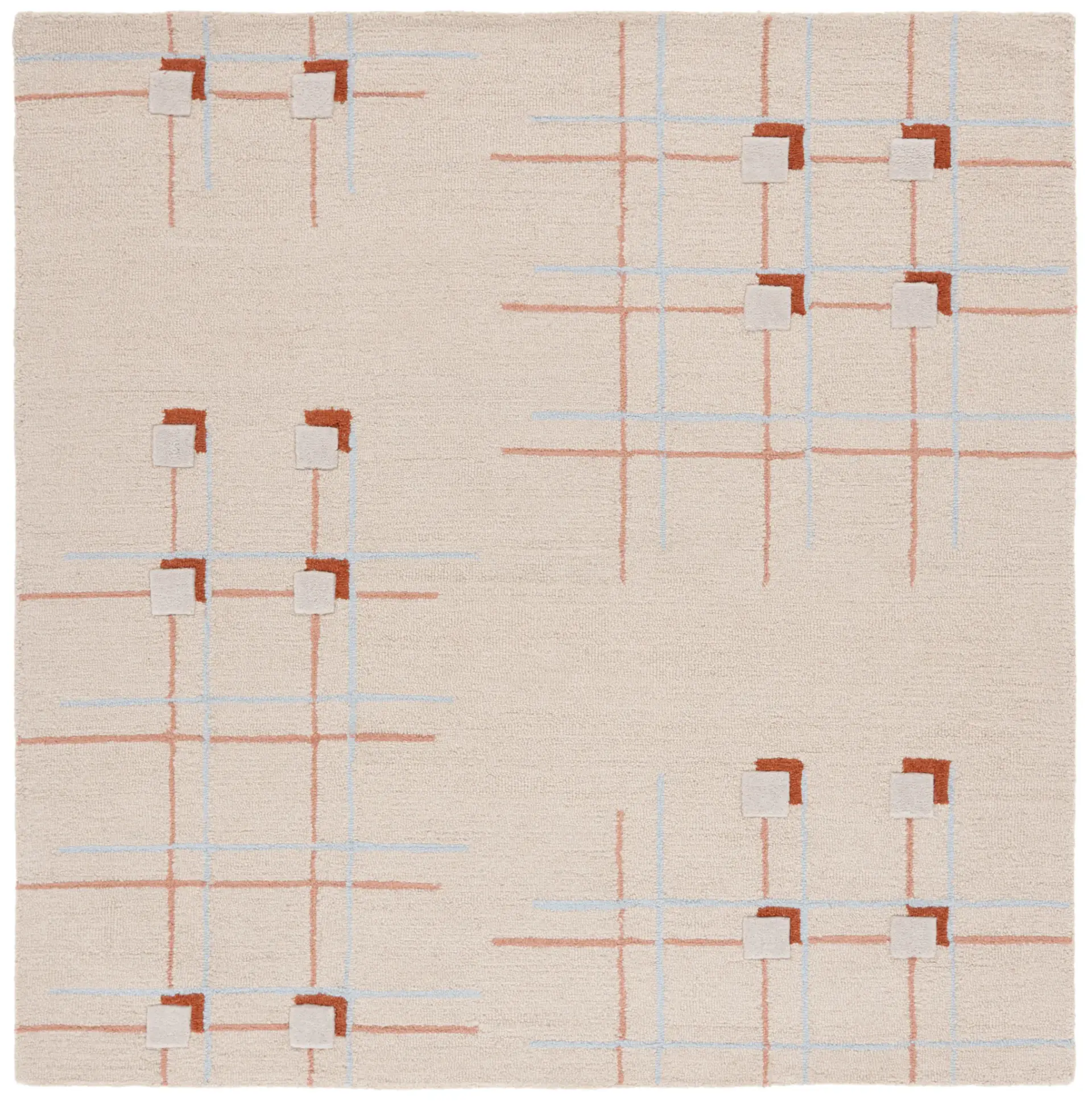 Genre Asymmetric Grid Hand-Tufted Wool Rug