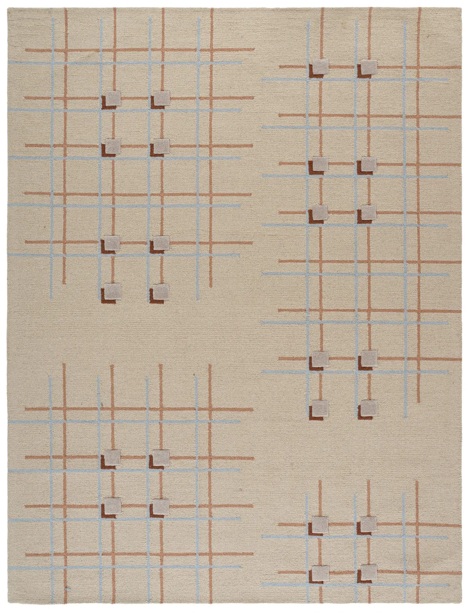 Genre Asymmetric Grid Hand-Tufted Wool Rug