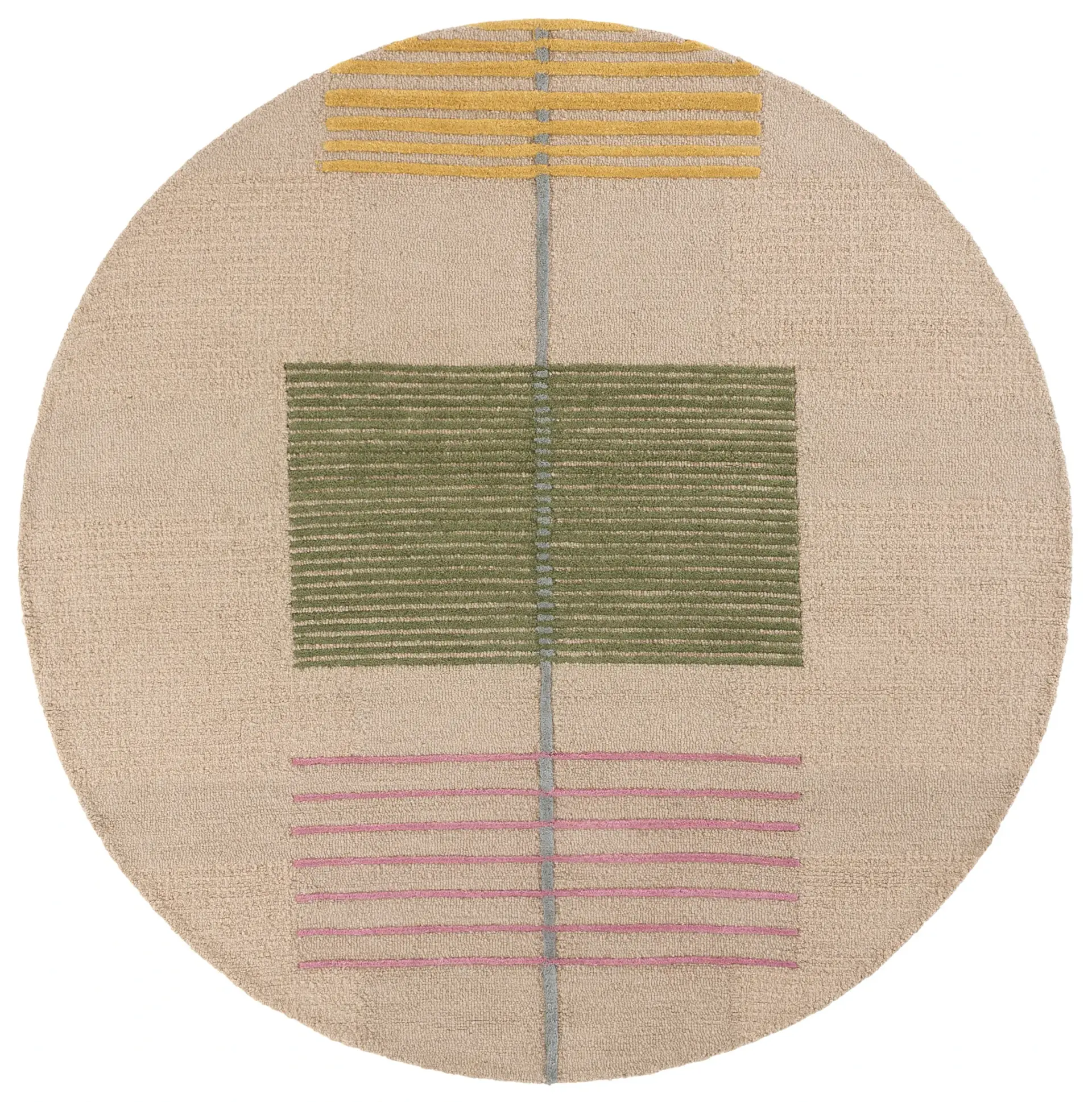 Genre Linear Block Hand-Tufted Wool Rug