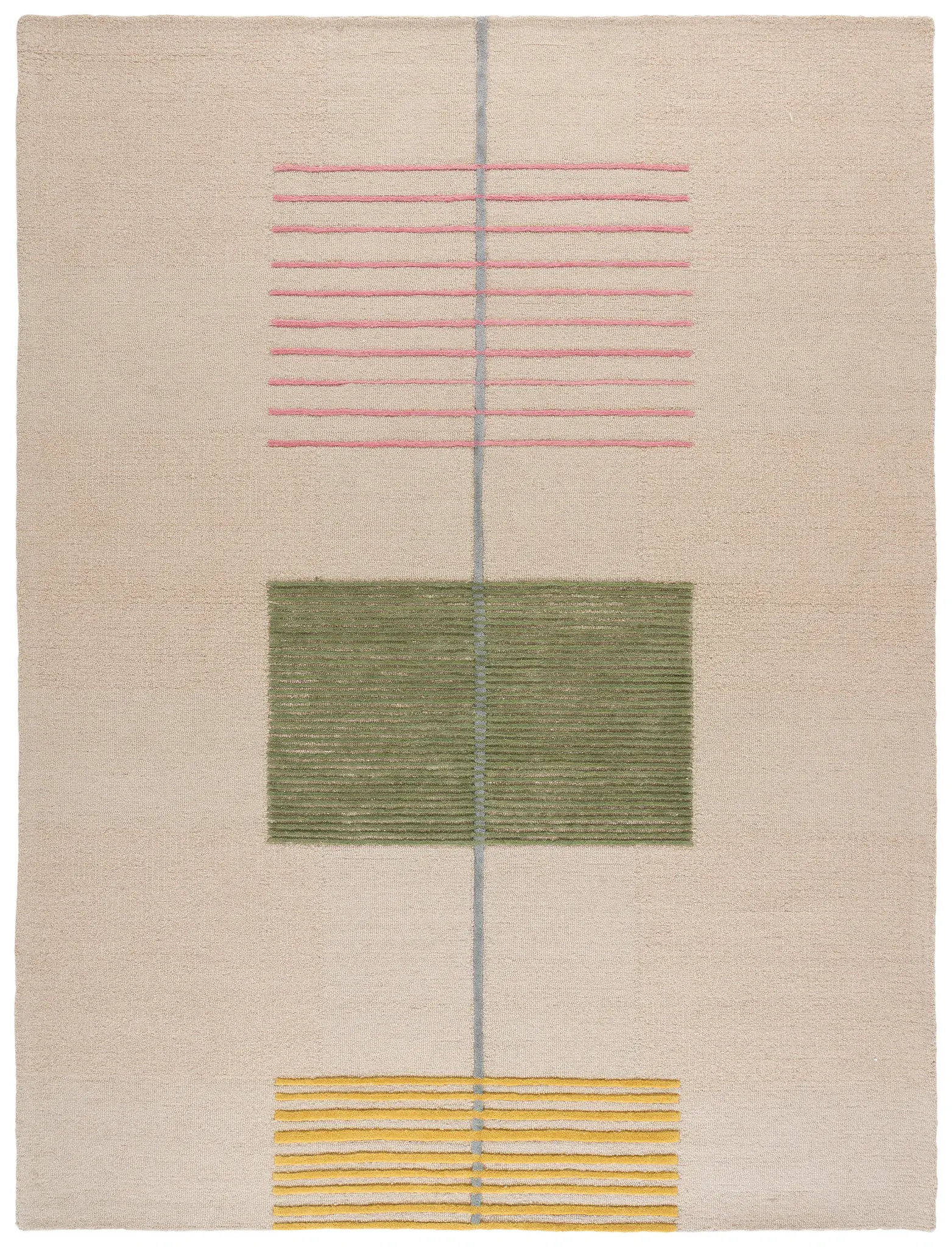 Genre Linear Block Hand-Tufted Wool Rug