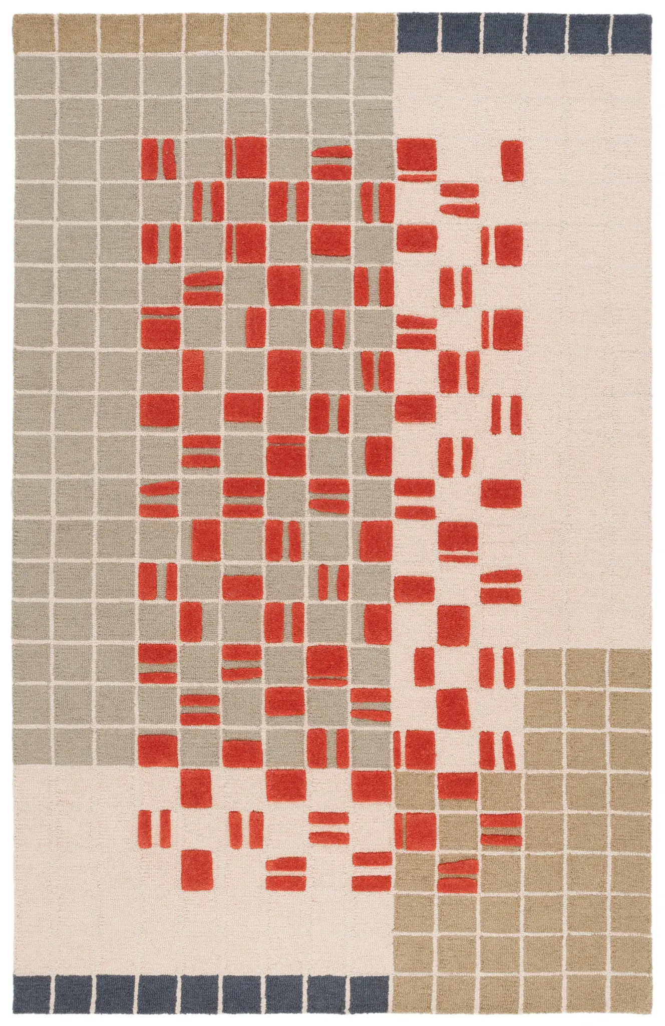 Genre Deconstructed Grid Hand-Tufted Wool Rug