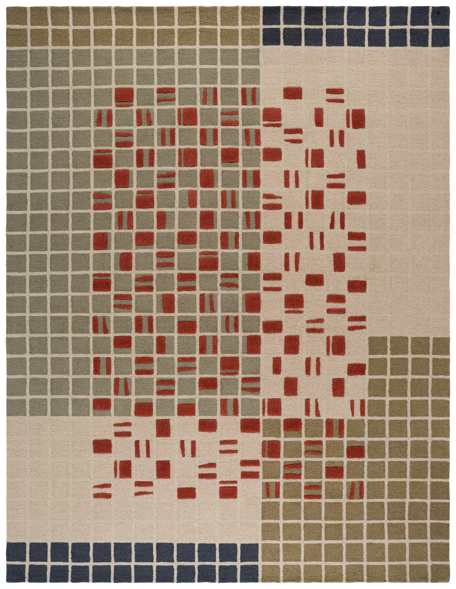 Genre Deconstructed Grid Hand-Tufted Wool Rug