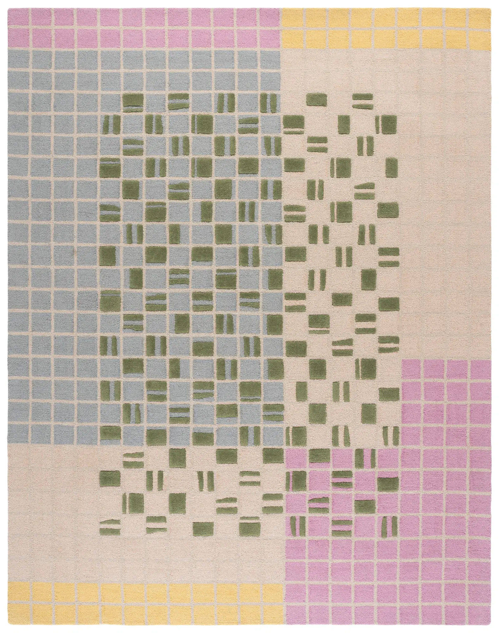 Genre Deconstructed Grid Hand-Tufted Wool Rug