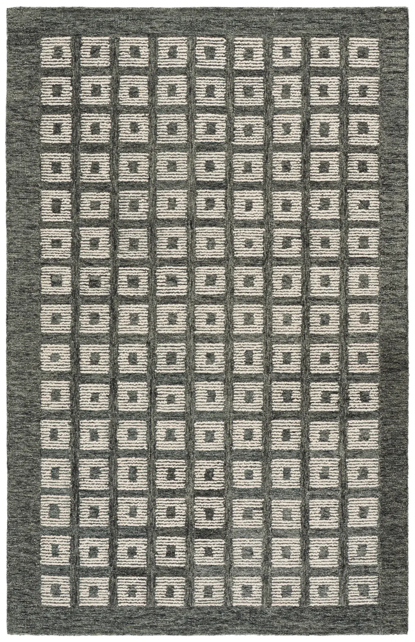 Genre Modern Grid Hand-Tufted Wool Rug