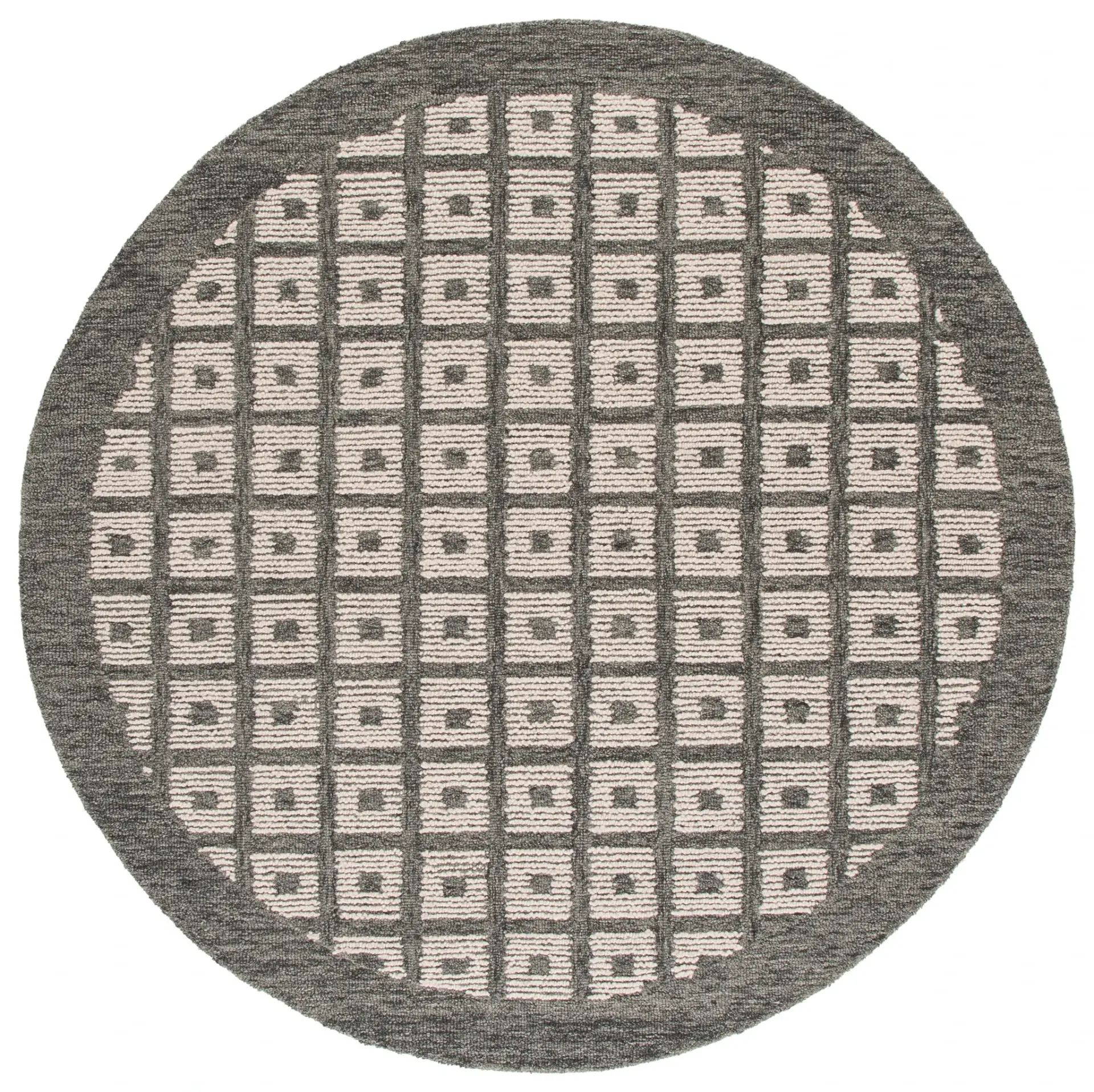 Genre Modern Grid Hand-Tufted Wool Rug