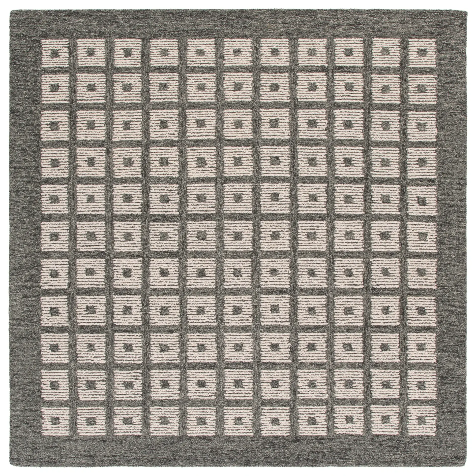 Genre Modern Grid Hand-Tufted Wool Rug