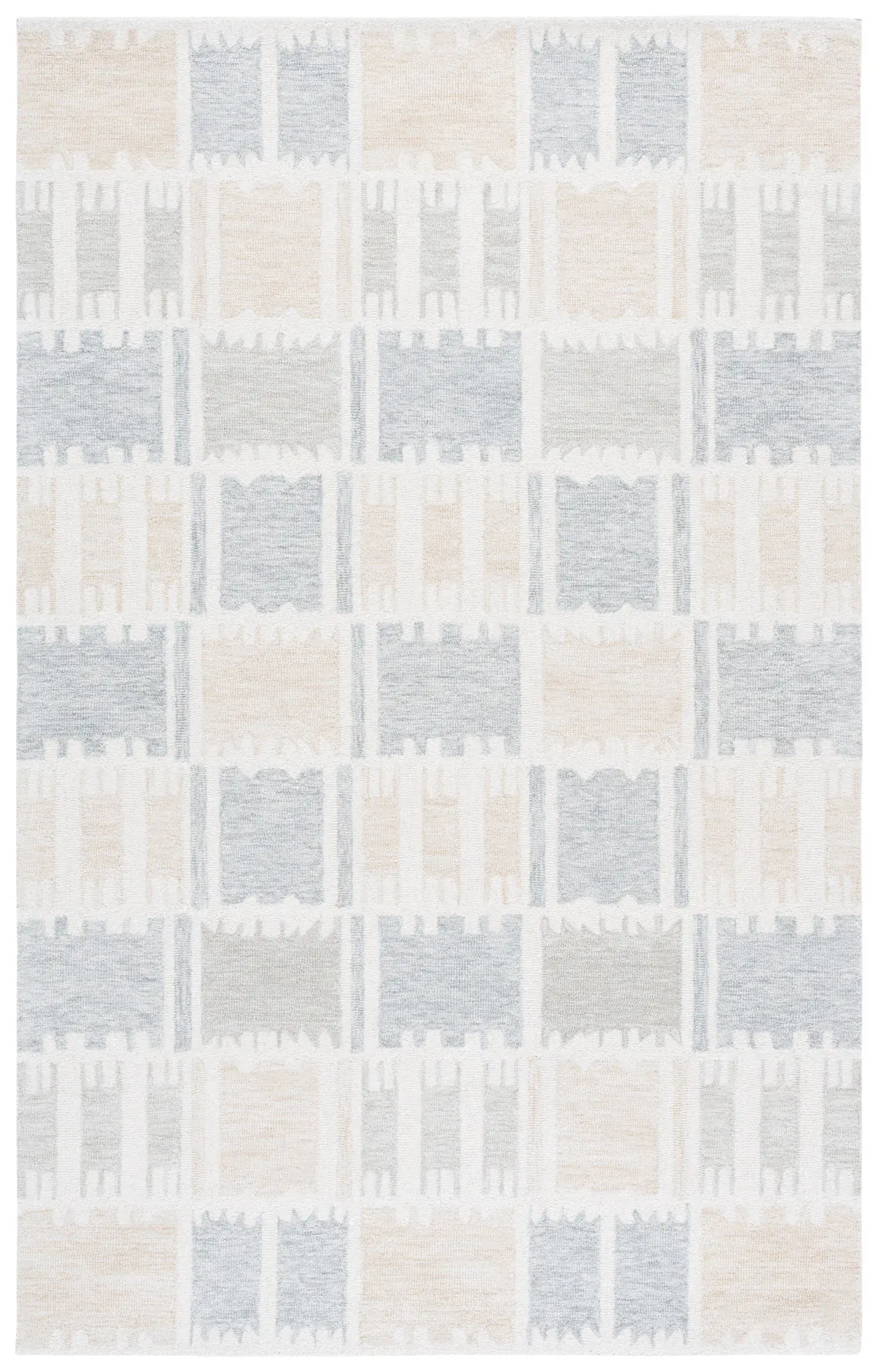 Genre Checkered Block Hand-Tufted Wool Rug