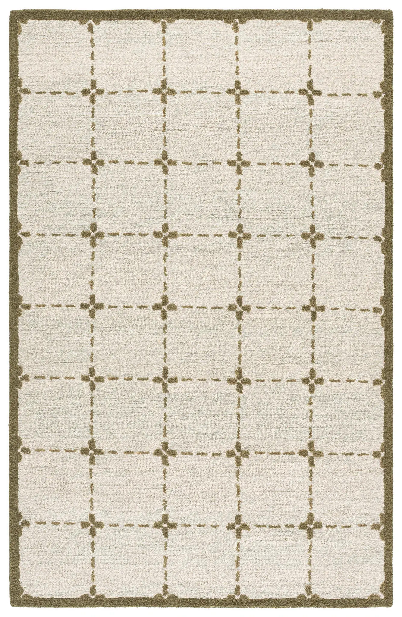 Genre Modern Grid Hand-Tufted Wool Rug