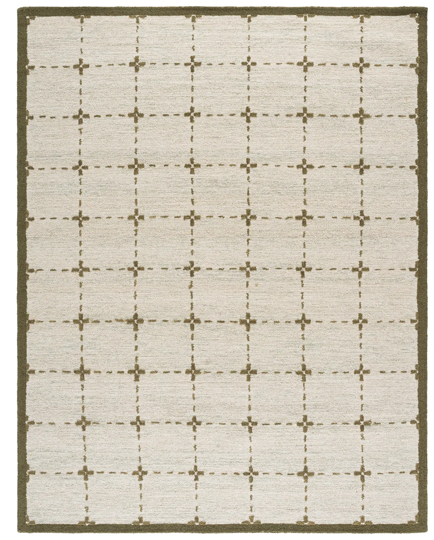 Genre Modern Grid Hand-Tufted Wool Rug