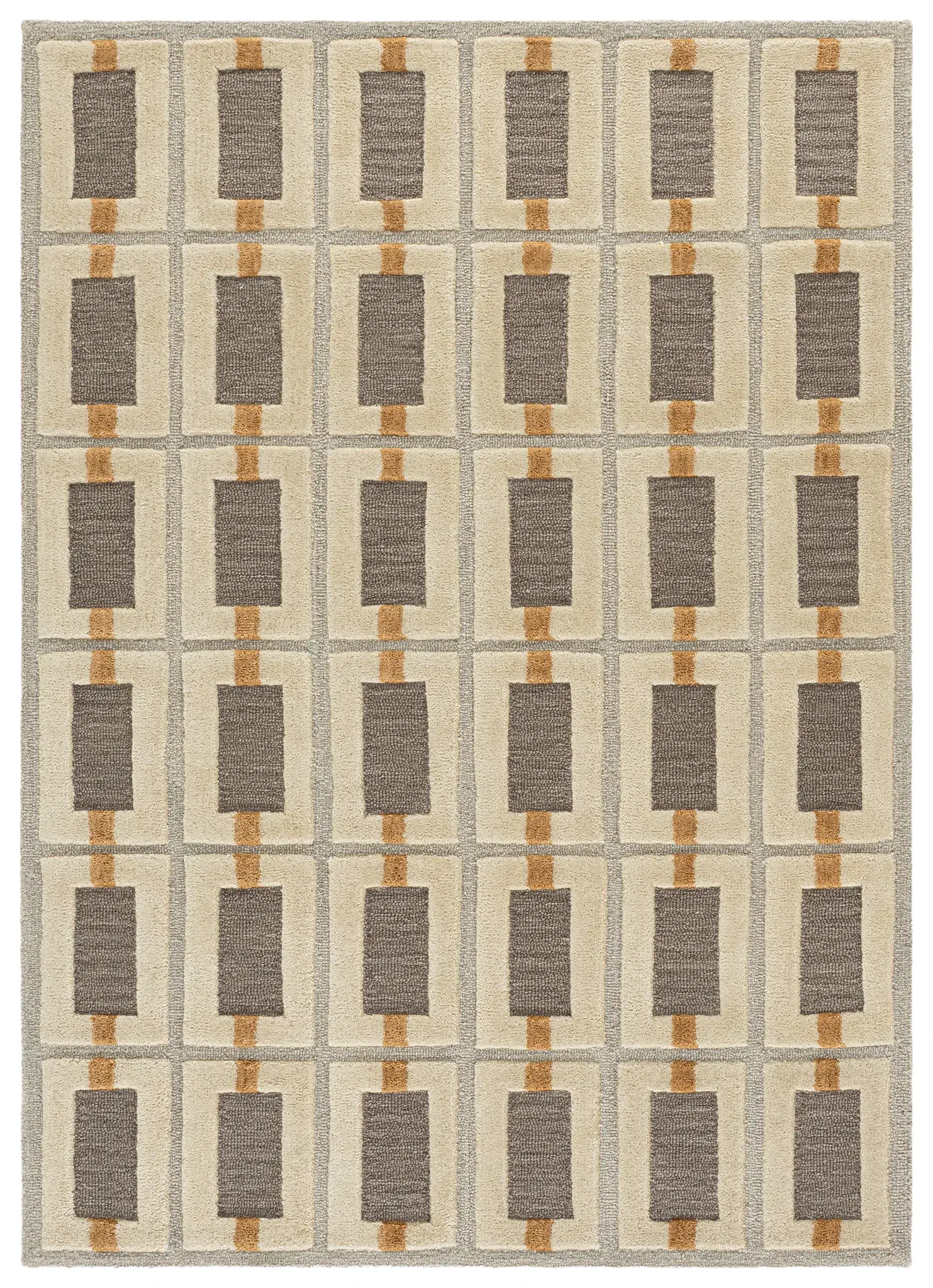 Genre Geometric Grid Hand-Tufted Wool Rug