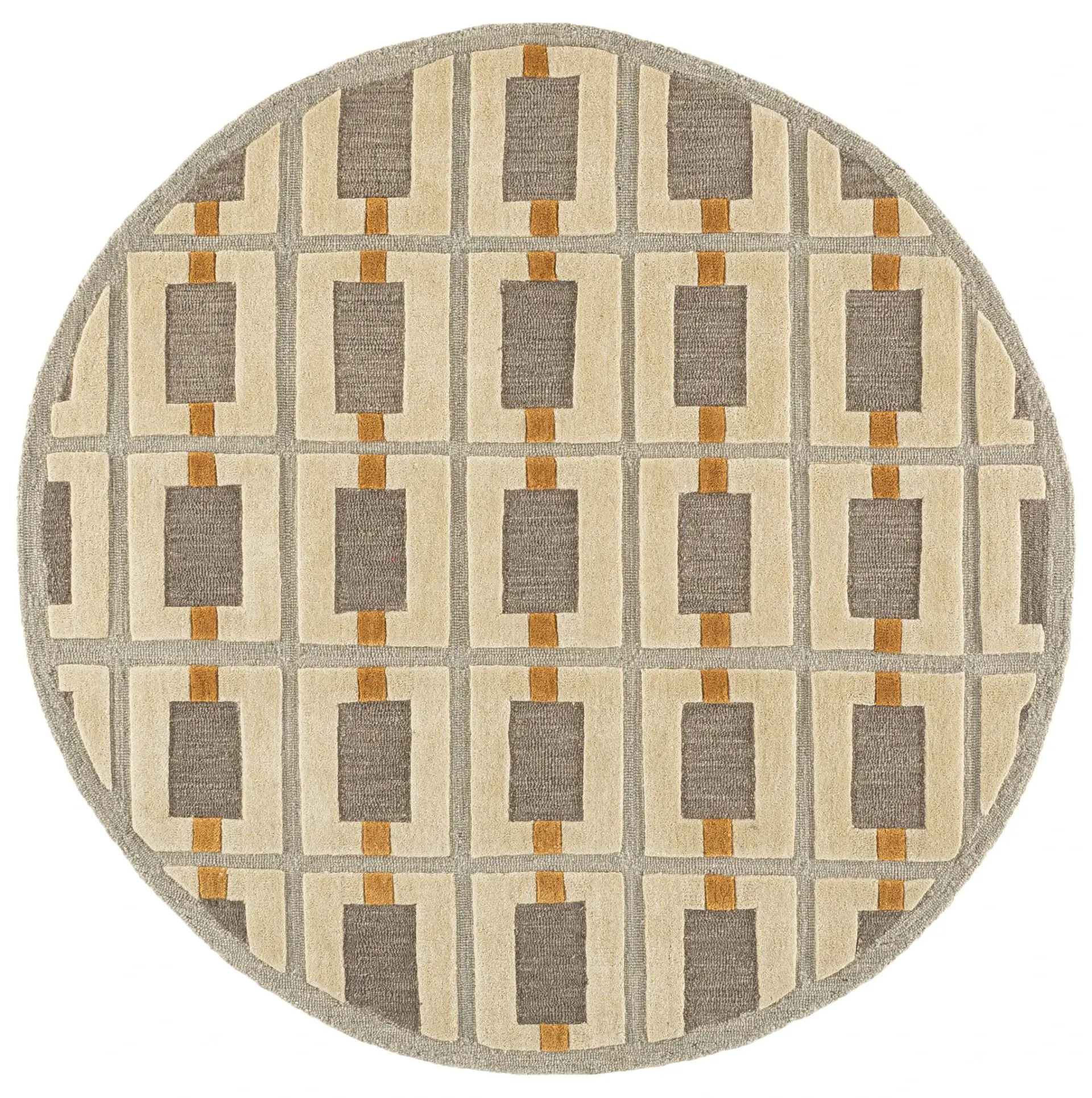 Genre Geometric Grid Hand-Tufted Wool Rug