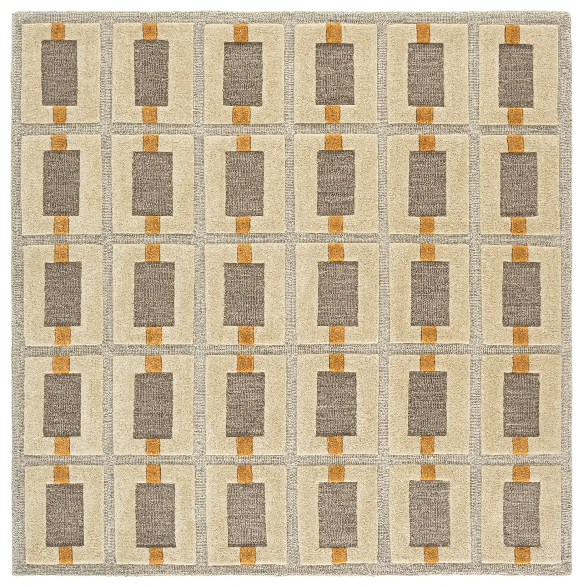 Genre Geometric Grid Hand-Tufted Wool Rug