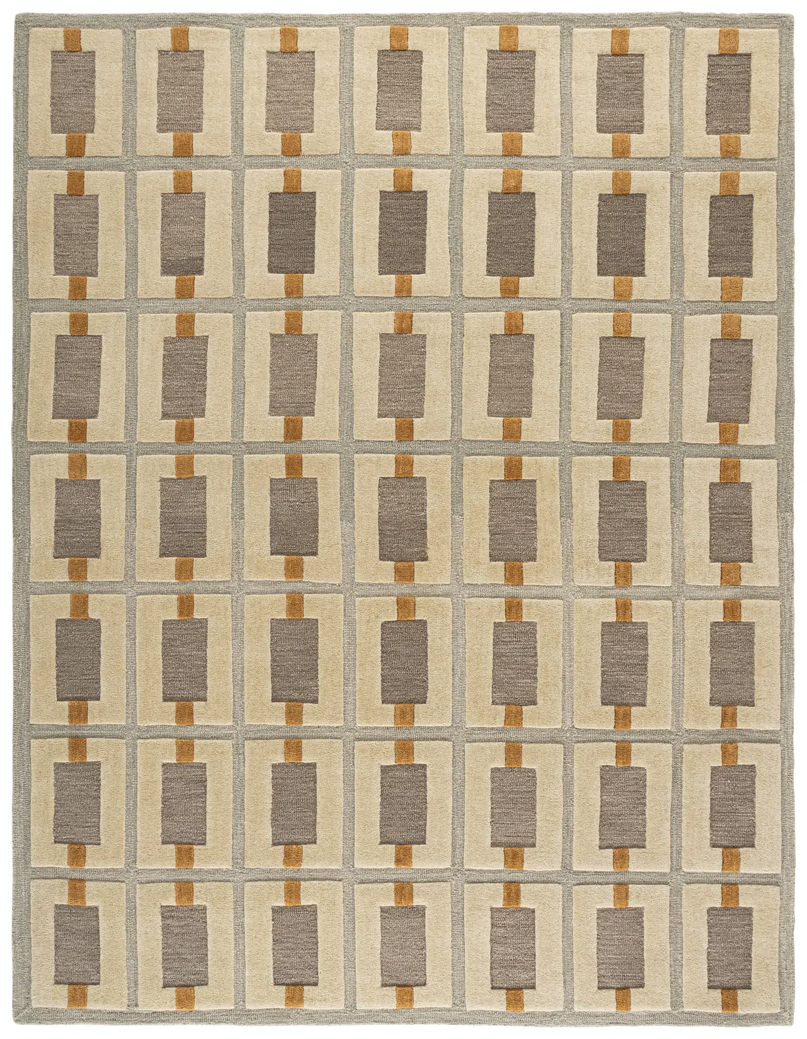 Genre Geometric Grid Hand-Tufted Wool Rug