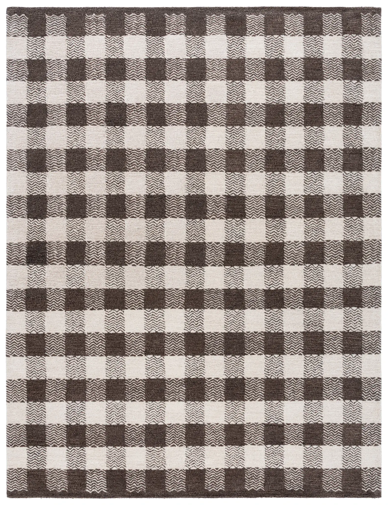 Genre Checkered Hand-Tufted Wool Rug