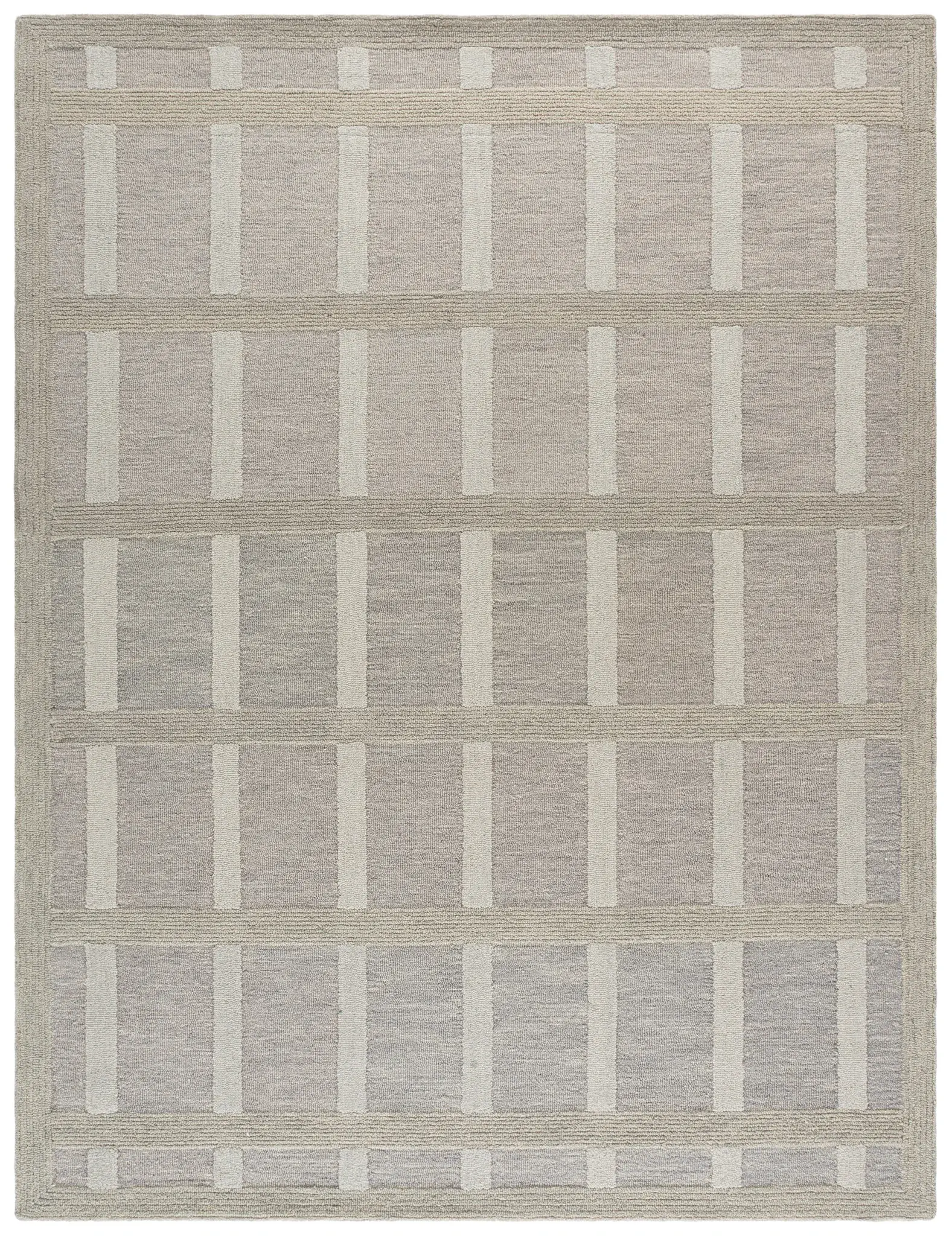 Genre Modern Grid Hand-Tufted Wool Rug