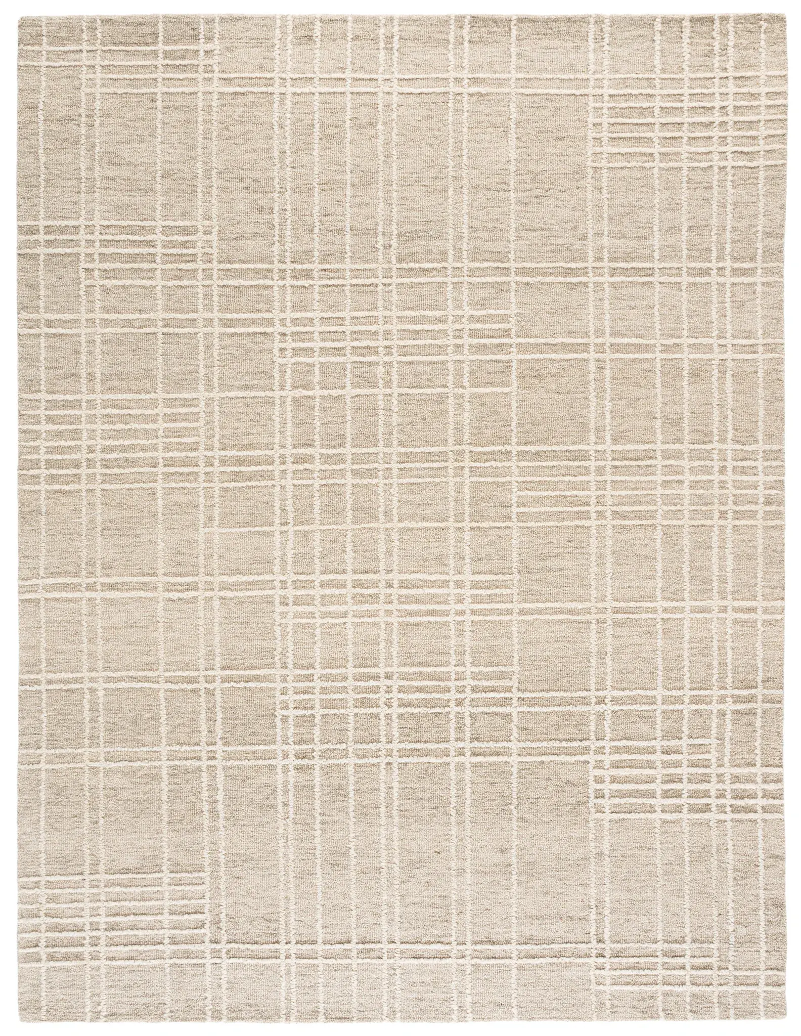 Genre Modern Grid Hand-Tufted Wool Rug