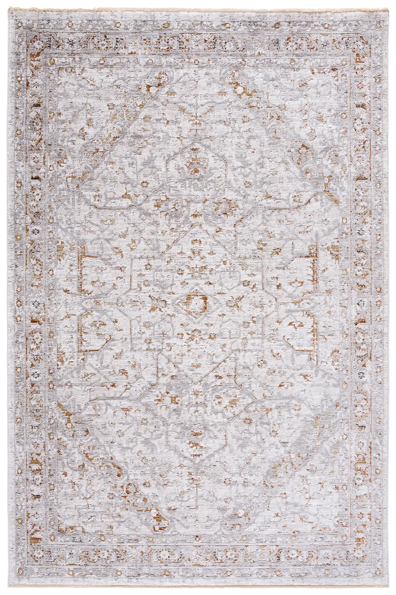 Garnet Distressed Medallion Border Rug