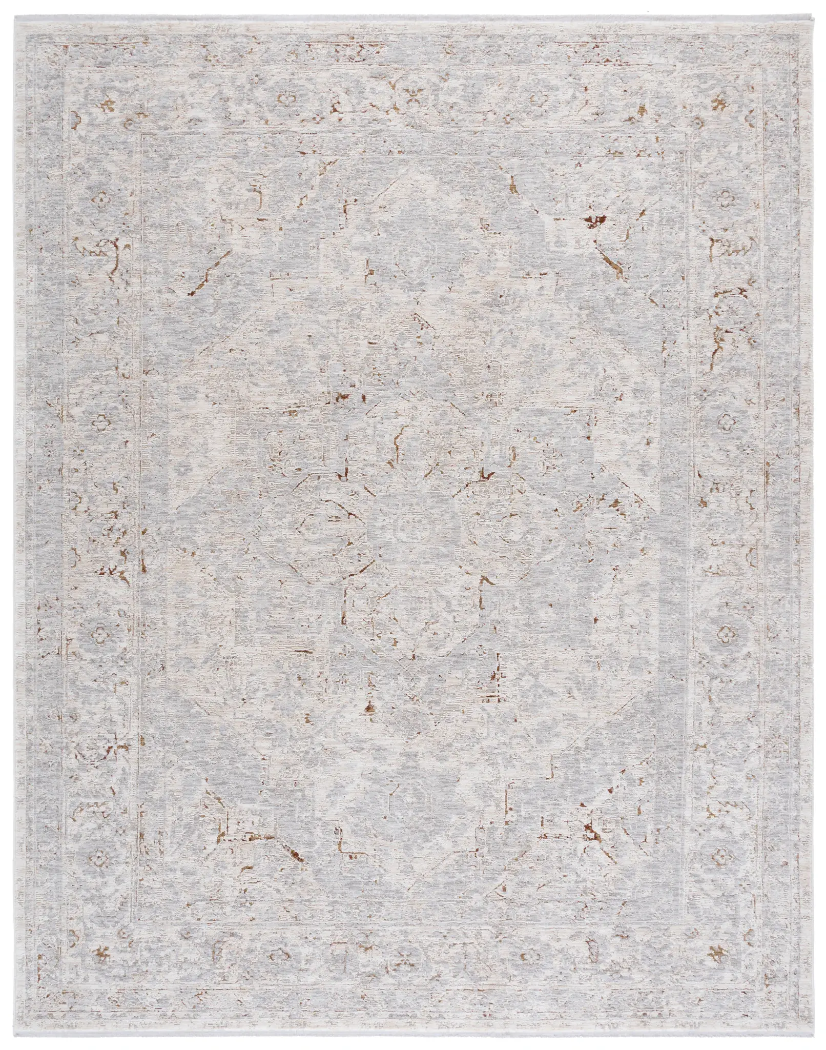 Garnet Distressed Medallion Border Rug