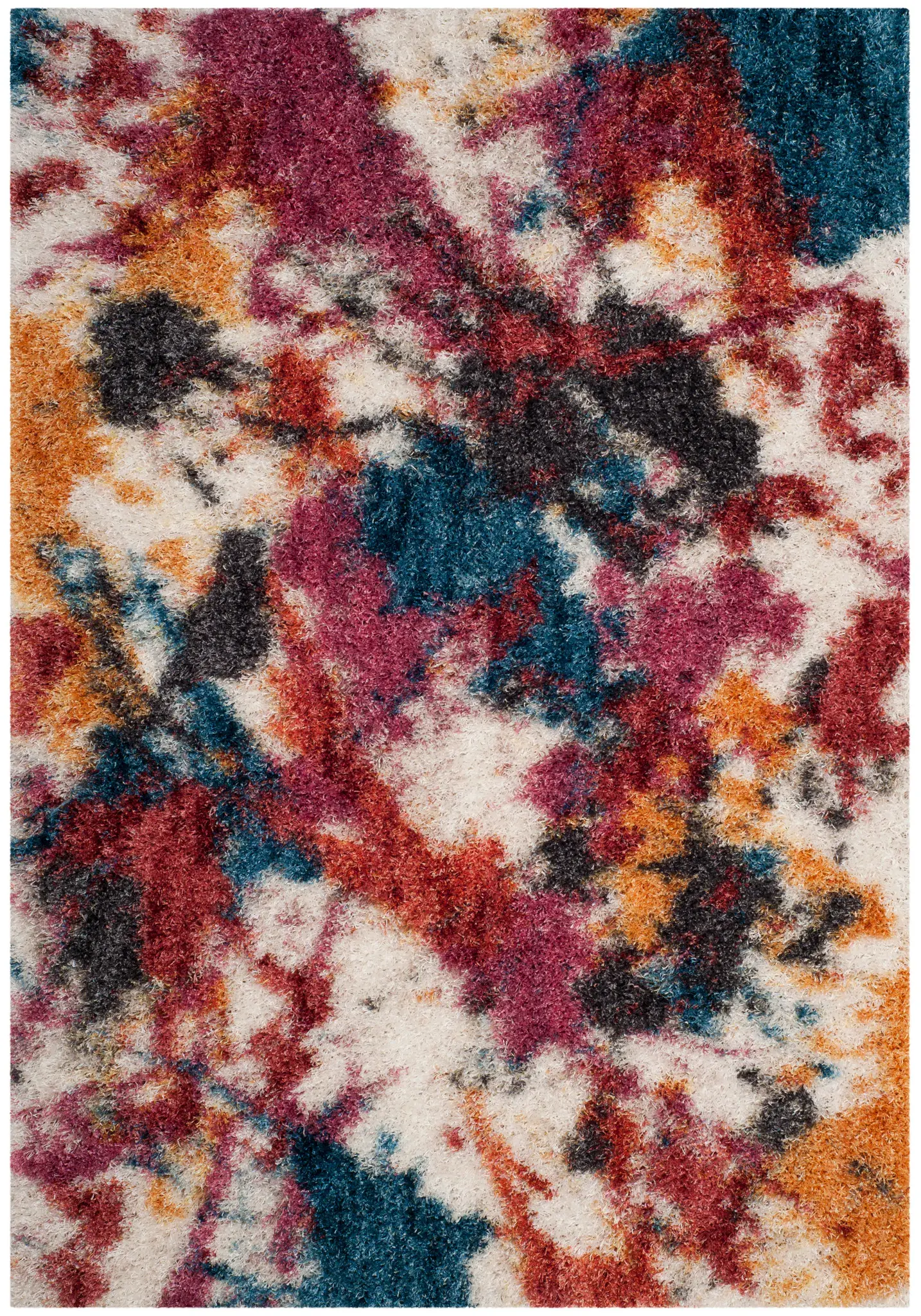 Gypsy Abstract Splatter Shag Rug