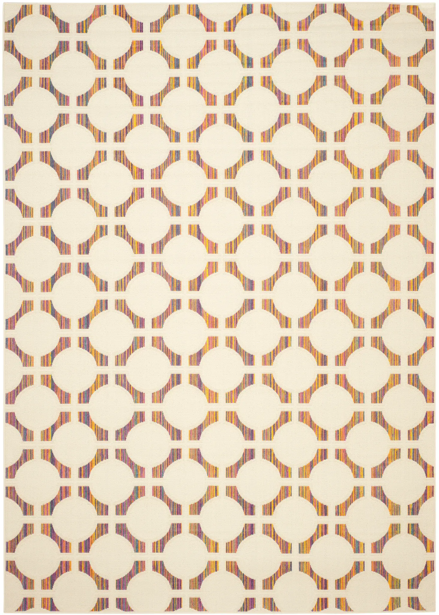 Havana Circle Grid Outdoor Rug