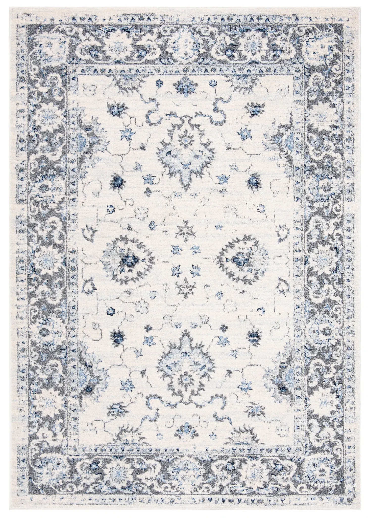 Harbor Faded Floral Border Rug