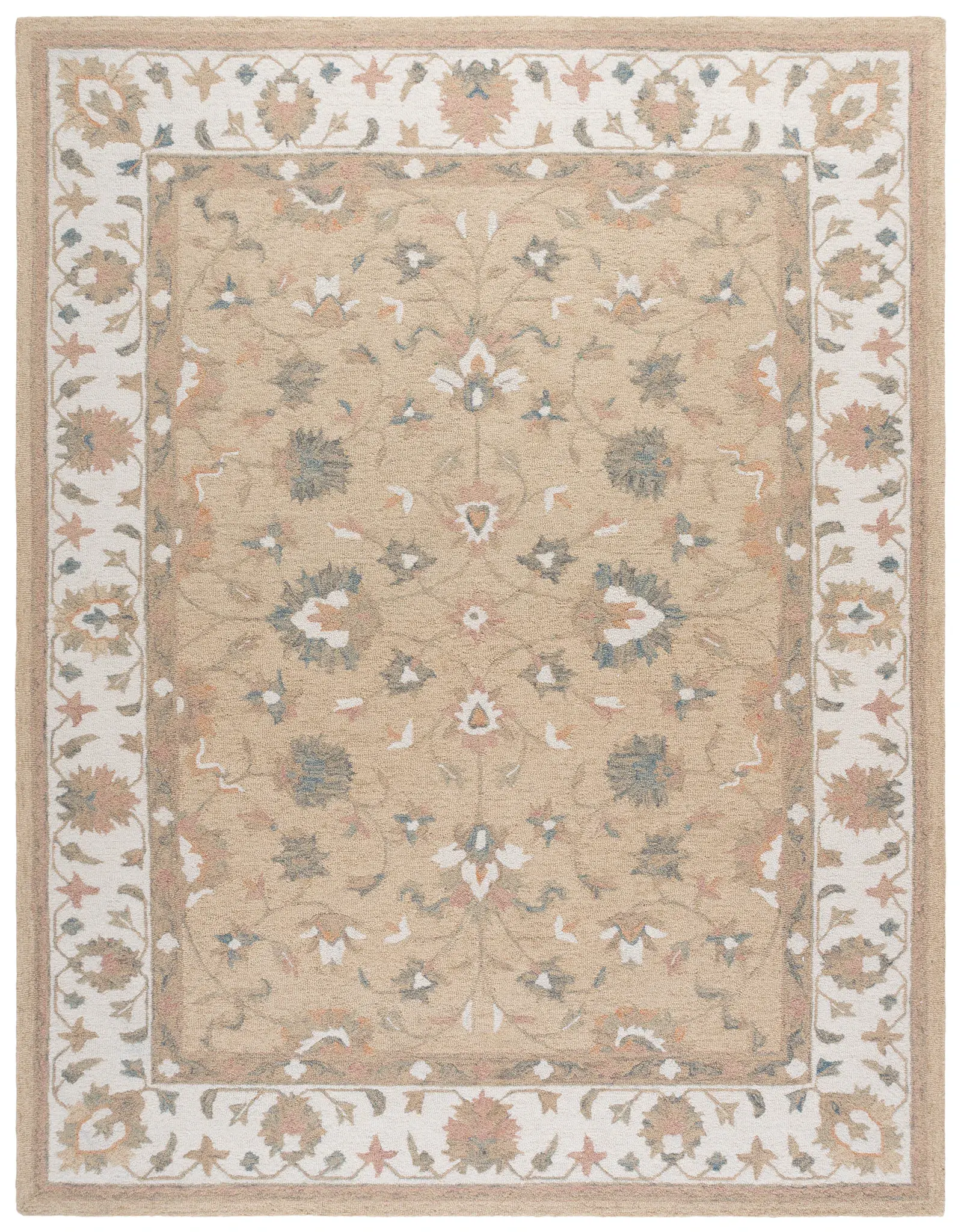 Heritage Bordered Floral Hand-Tufted Wool Rug