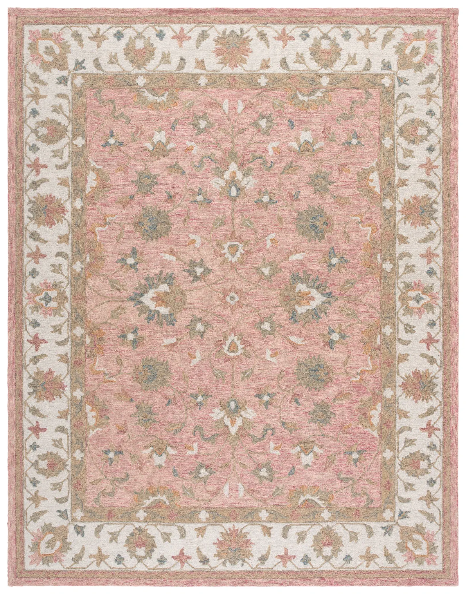 Heritage Bordered Floral Hand-Tufted Wool Rug