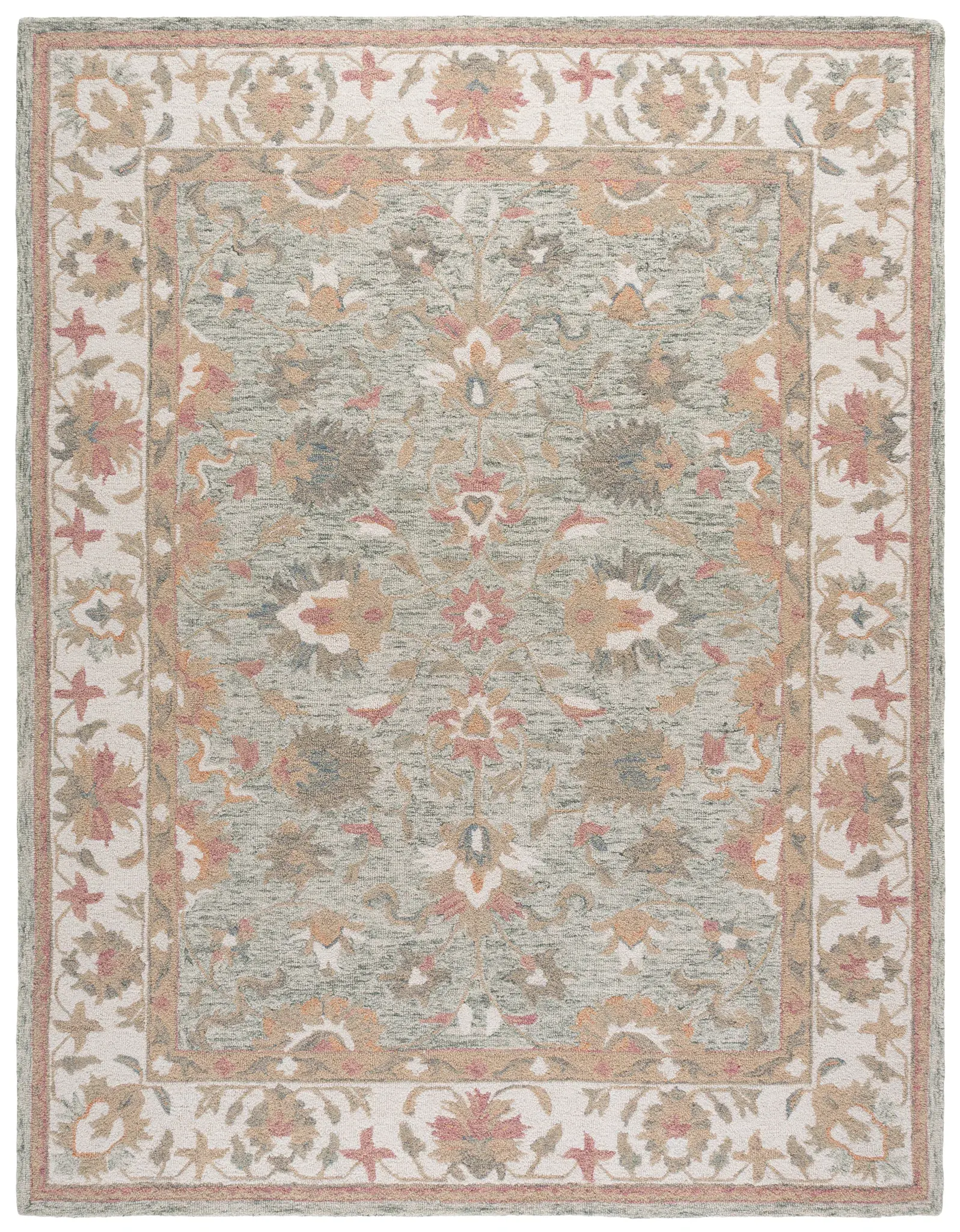 Heritage Bordered Floral Hand-Tufted Wool Rug