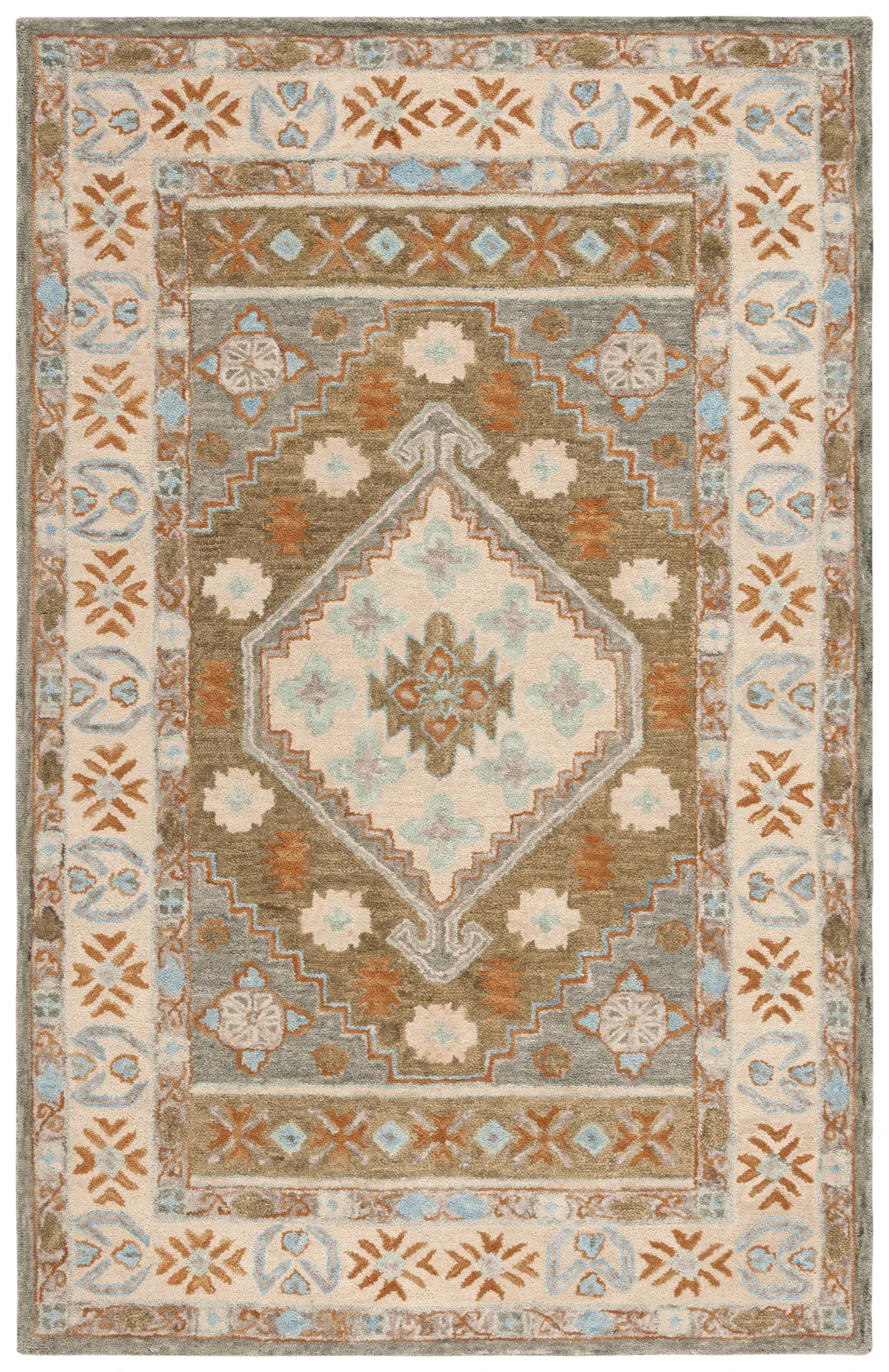 Heritage Southwestern Diamond Medallion Hand-Tufted Wool Rug