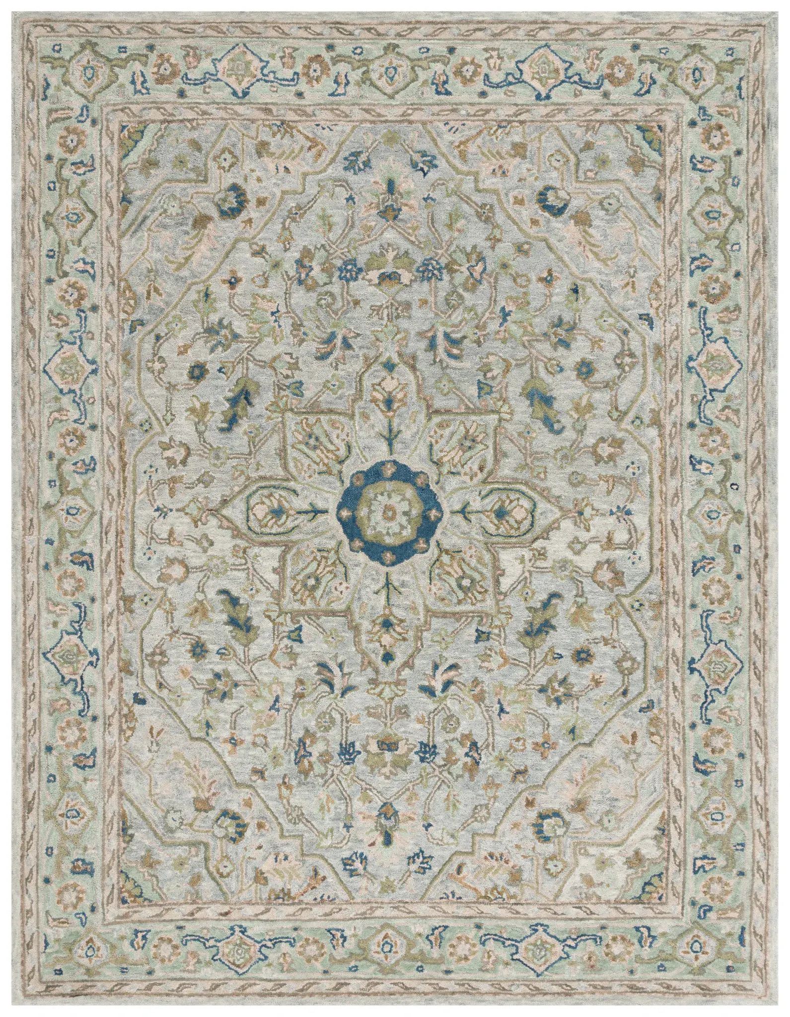 Heritage Corner Medallion Hand-Tufted Wool Rug