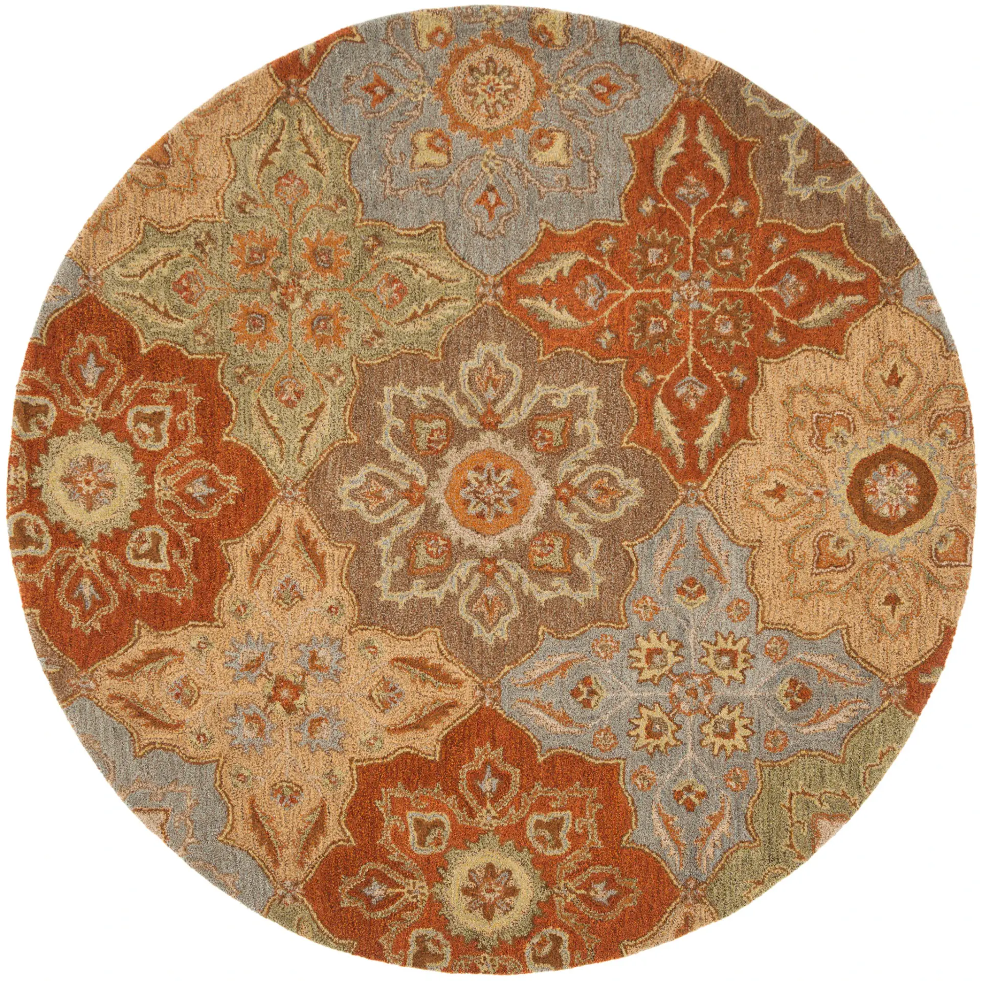 Heritage Tile Medallion Hand-Tufted Wool Rug