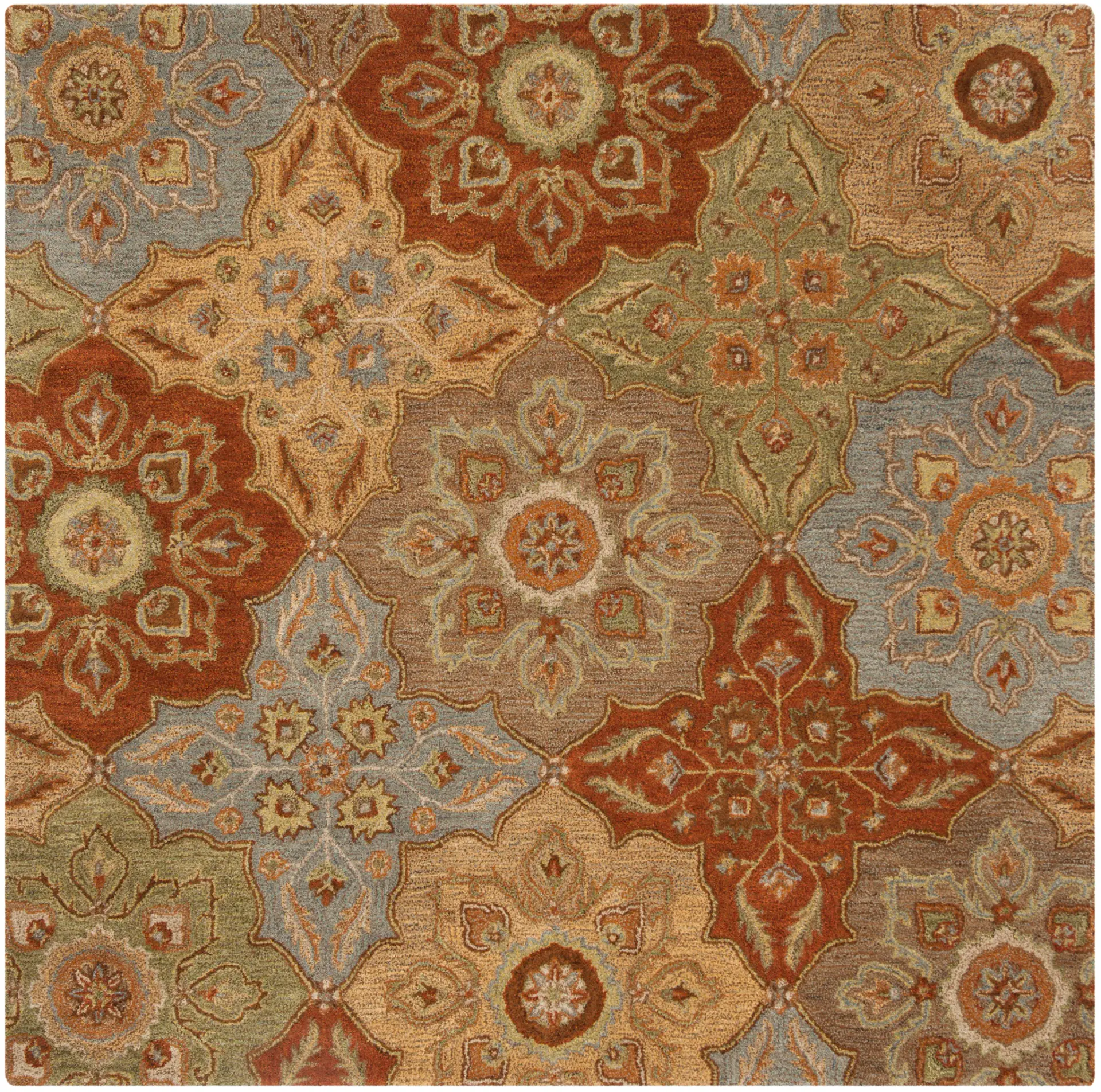 Heritage Tile Medallion Hand-Tufted Wool Rug