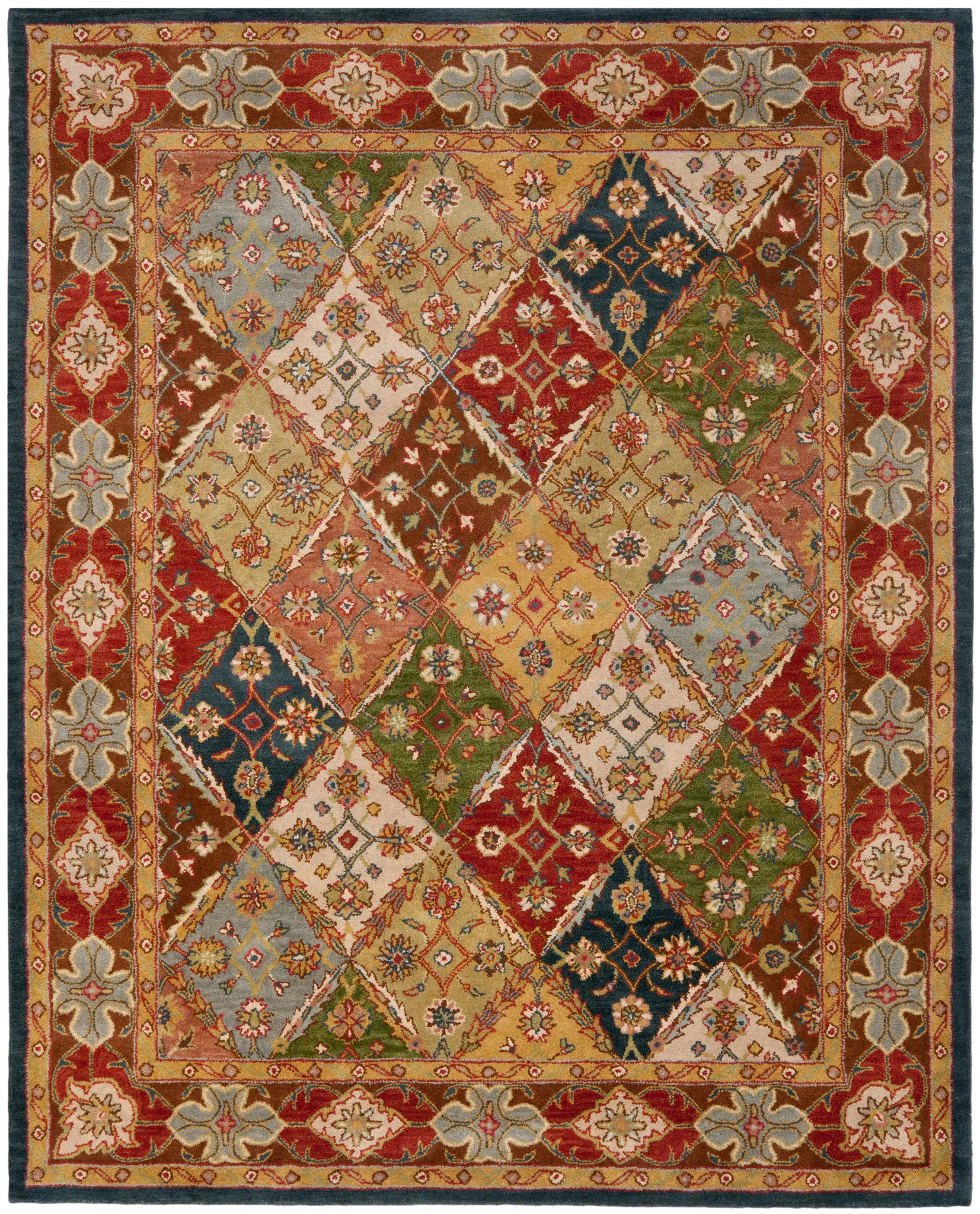 Heritage Diamond Patchwork Hand-Tufted Wool Rug