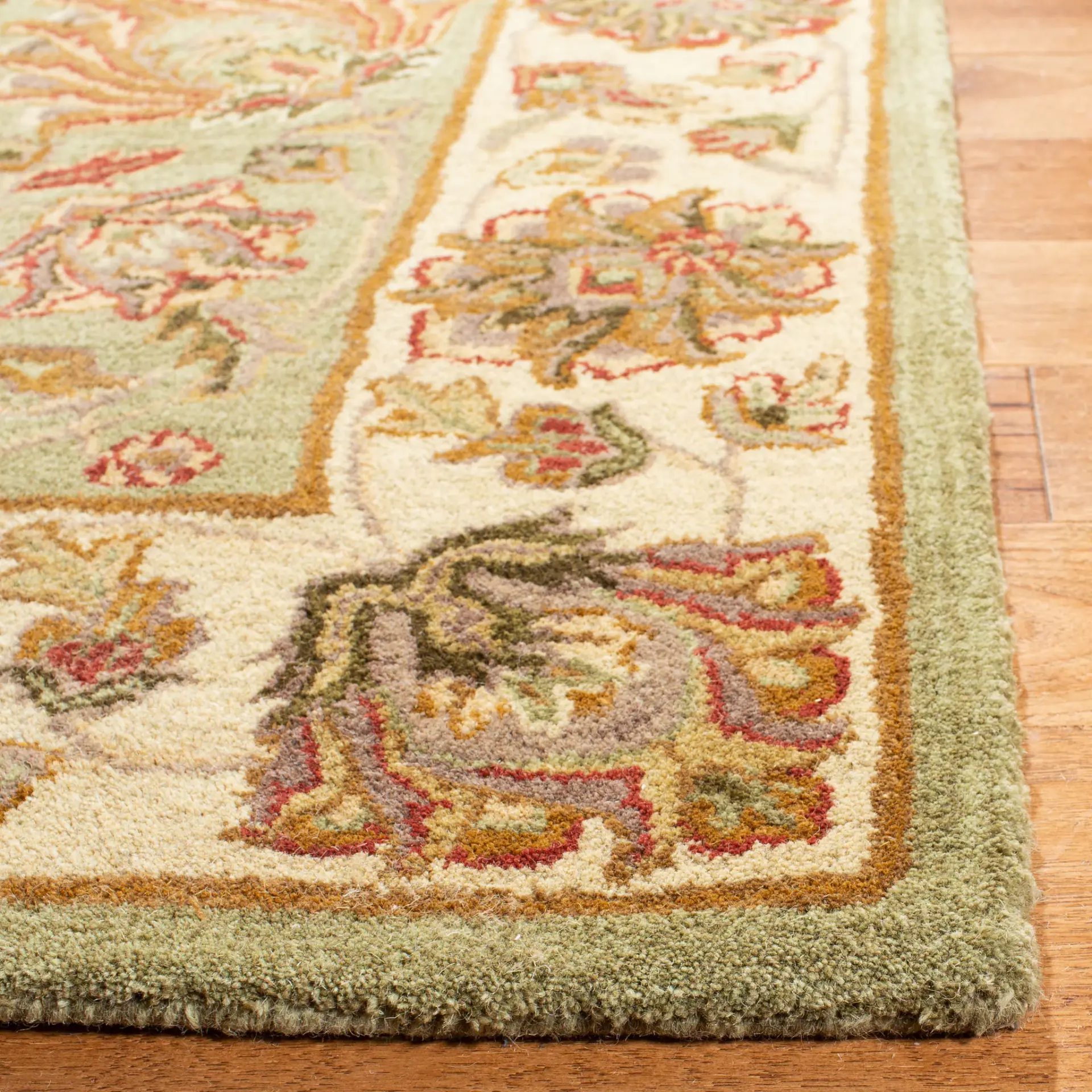 Heritage Floral Border Hand-Tufted Wool Rug